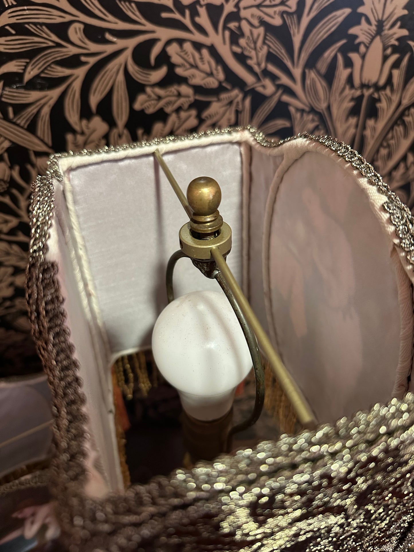 Rust, Saffron & Gold Pre-Raphaelite "Horse Shoe" Lampshade