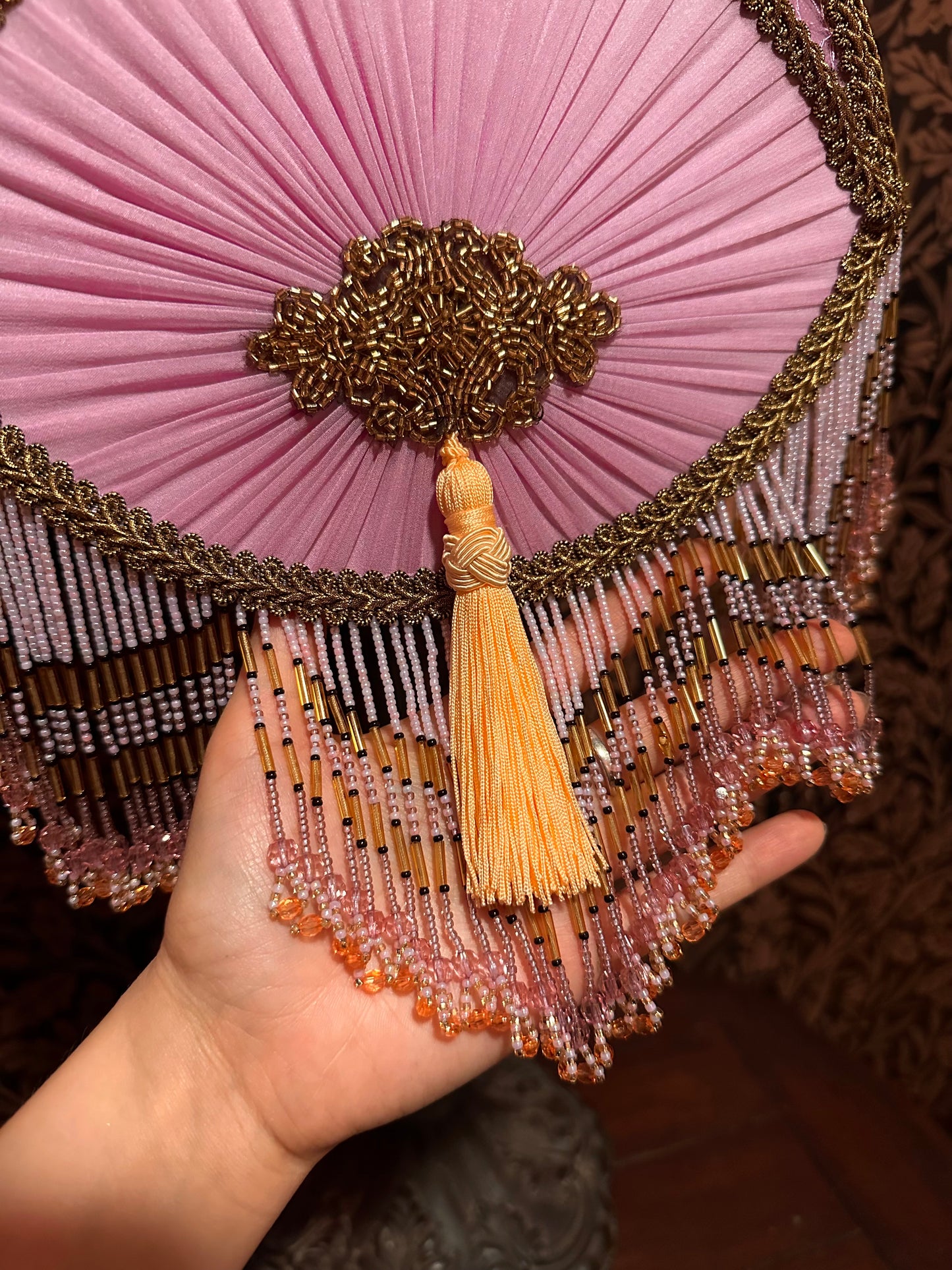 Lilac, Apricot & Gold "Orabelle" Lampshade