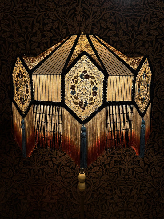 Ecru, Rust, Turquoise, and Black "Large Diamond"