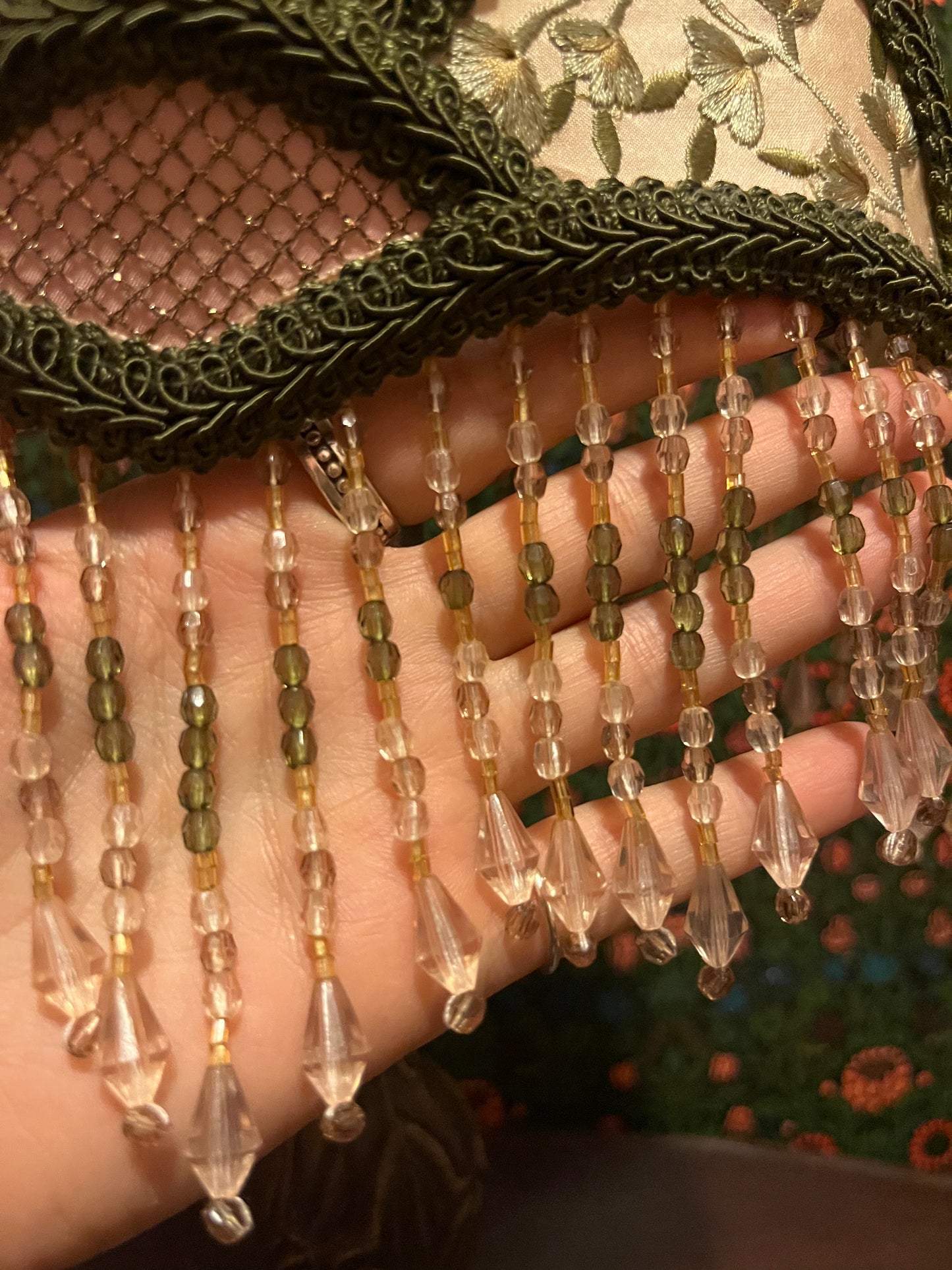 Olive, Pink & Cream Mini Shelly Lampshade