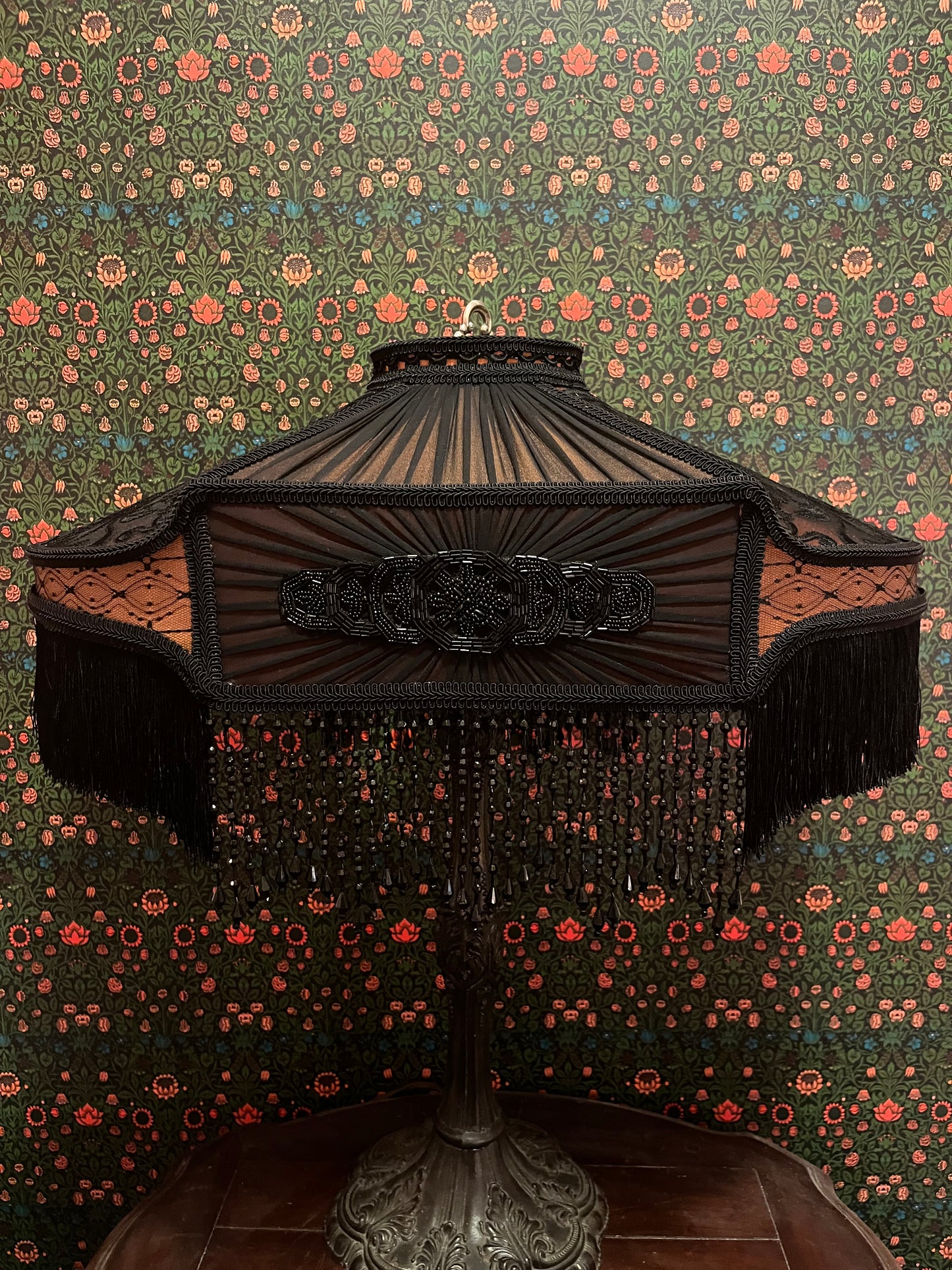 Golden Brown & Black Deco-Style Lampshade