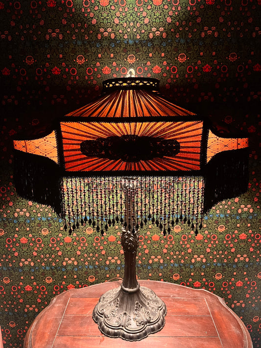 Golden Brown & Black Deco-Style Lampshade