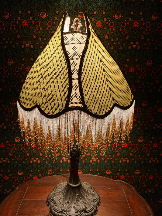 Light Green, Cream & Silver Assuit Lampshade