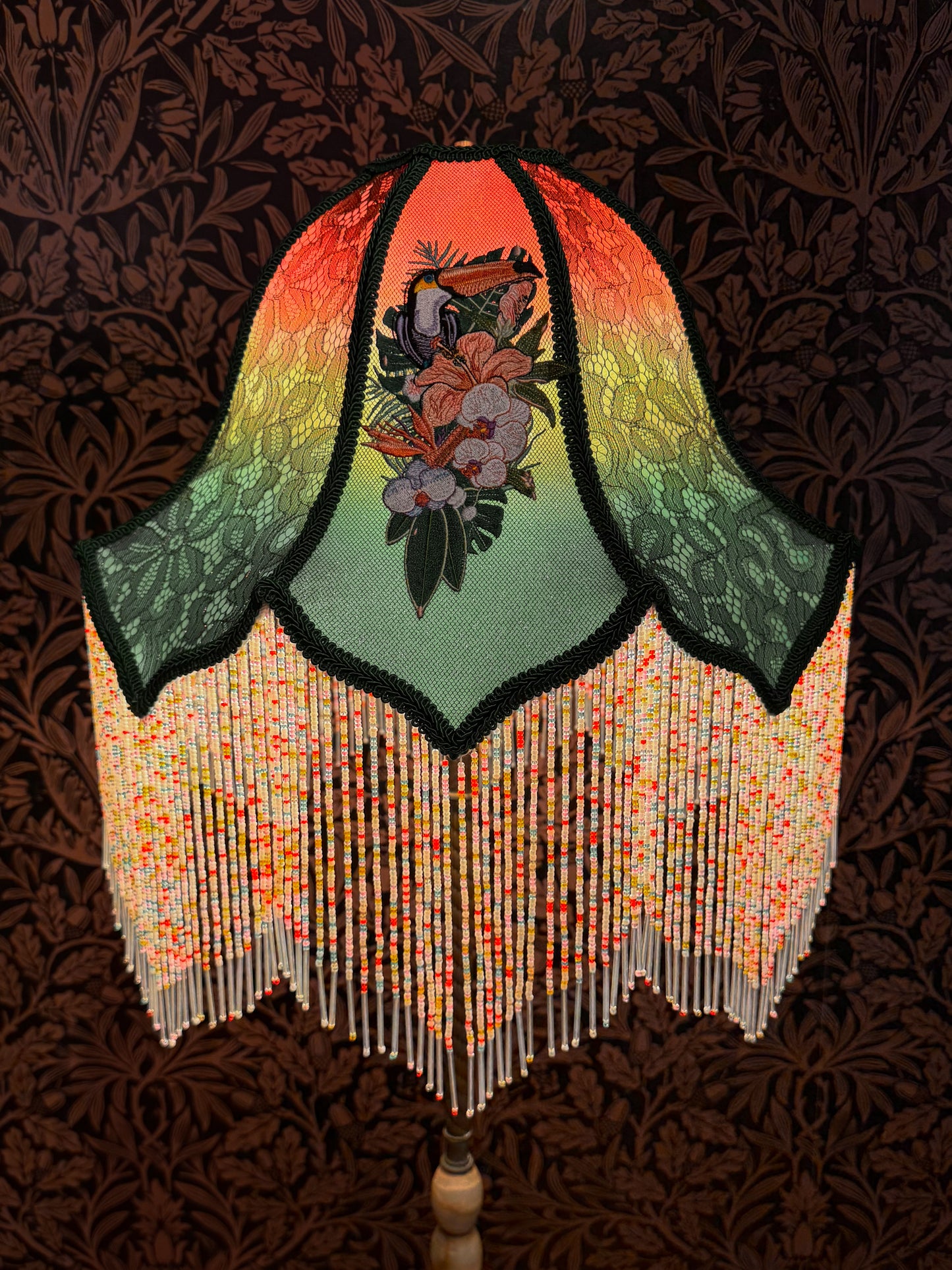 Summer 2026 Collection: Teal, Rose, Green & Gold Tropical Toucan Lampshade