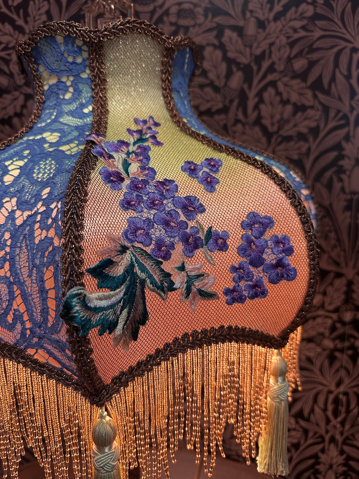Spring 2026 Collection: Periwinkle, Green, Rose & Gold Lilac Flower "Gracie" Lampshade