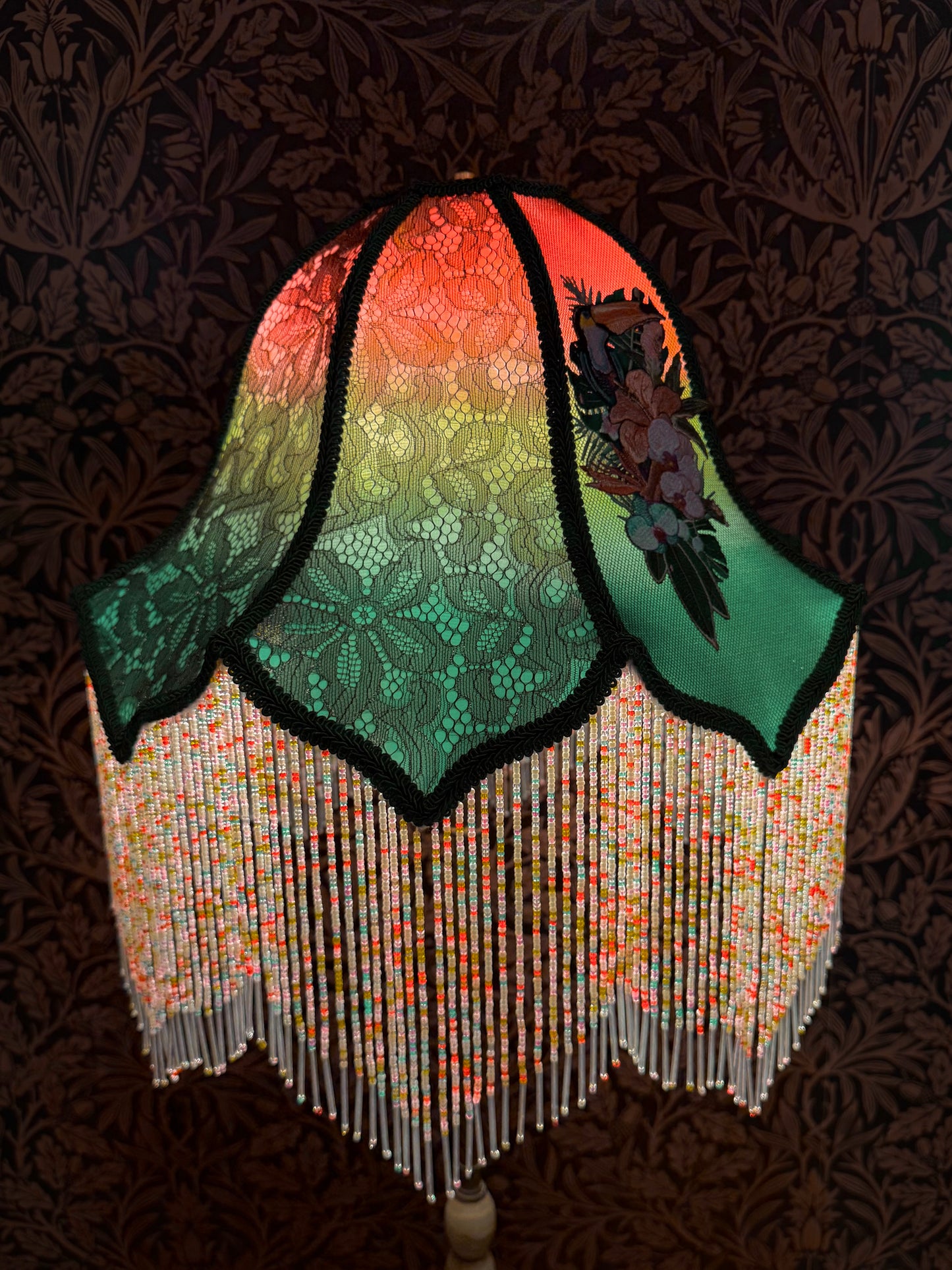 Summer 2026 Collection: Teal, Rose, Green & Gold Tropical Toucan Lampshade