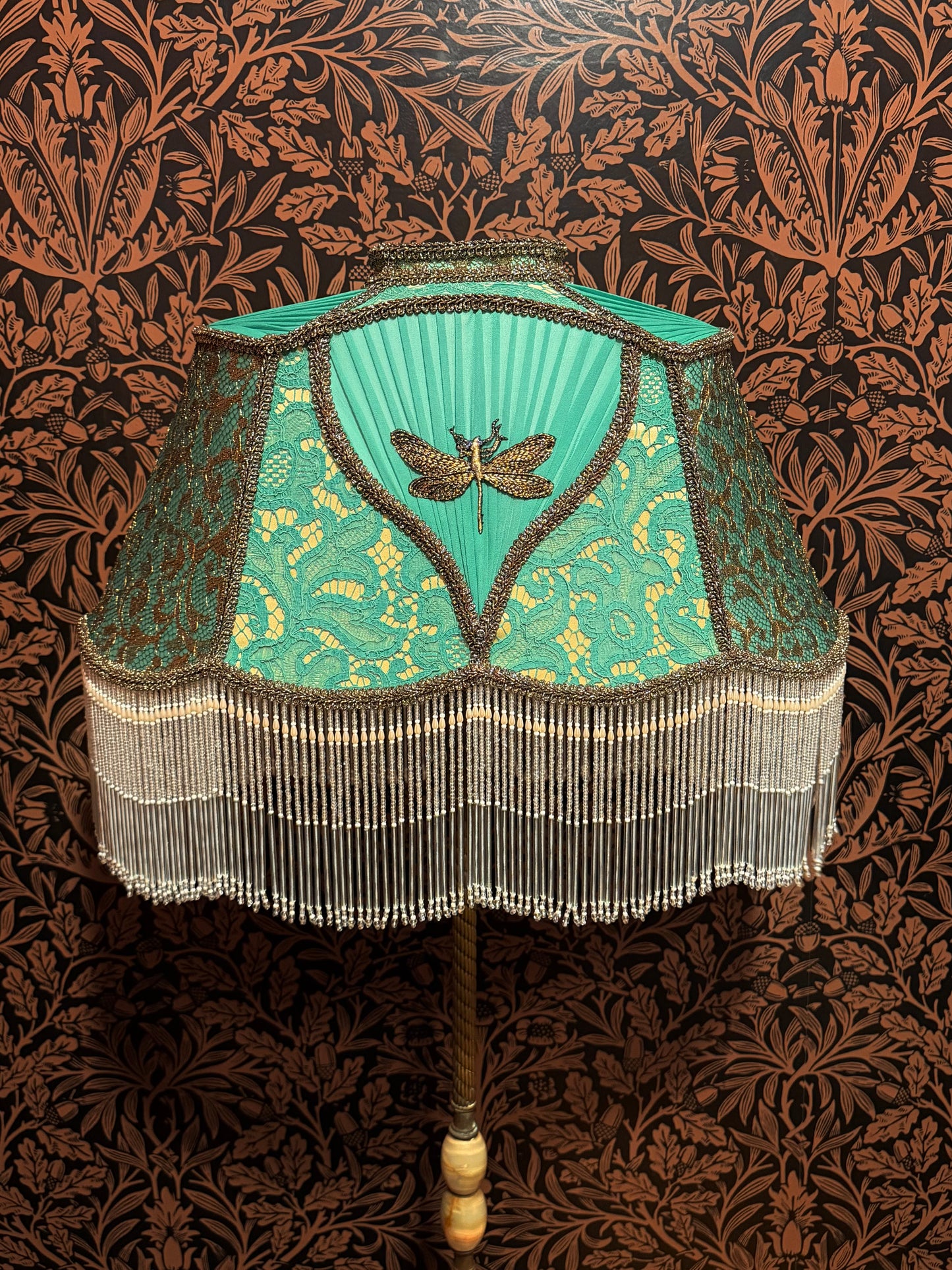 Summer 2026 Collection: Jade, Citron, Ivory & Gold Dragonfly "Peach" Lampshade