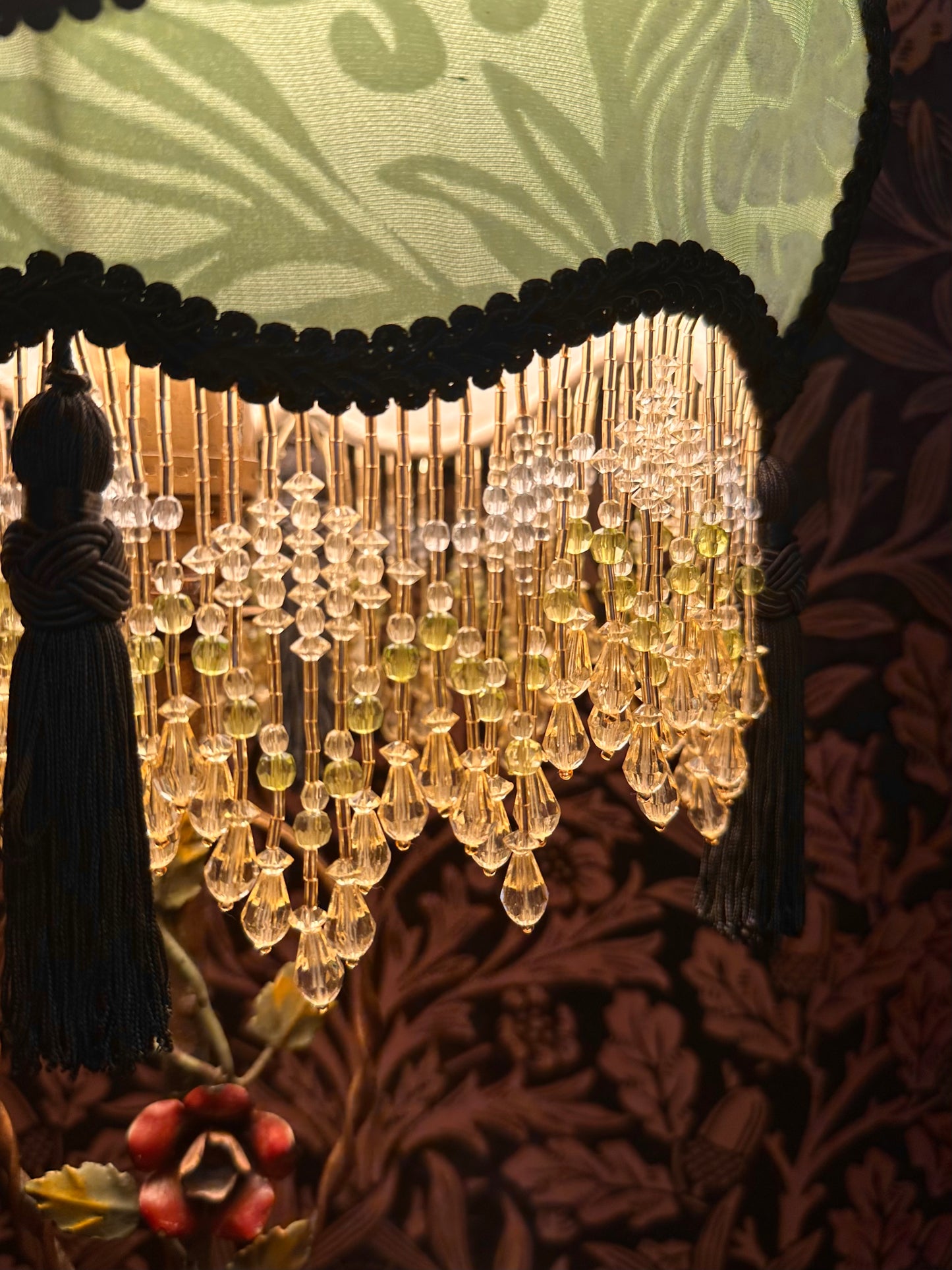 Spring 2026 Collection: Pastel Yellow, Green & Black "Pale Primrose" Small Cameo Lampshade