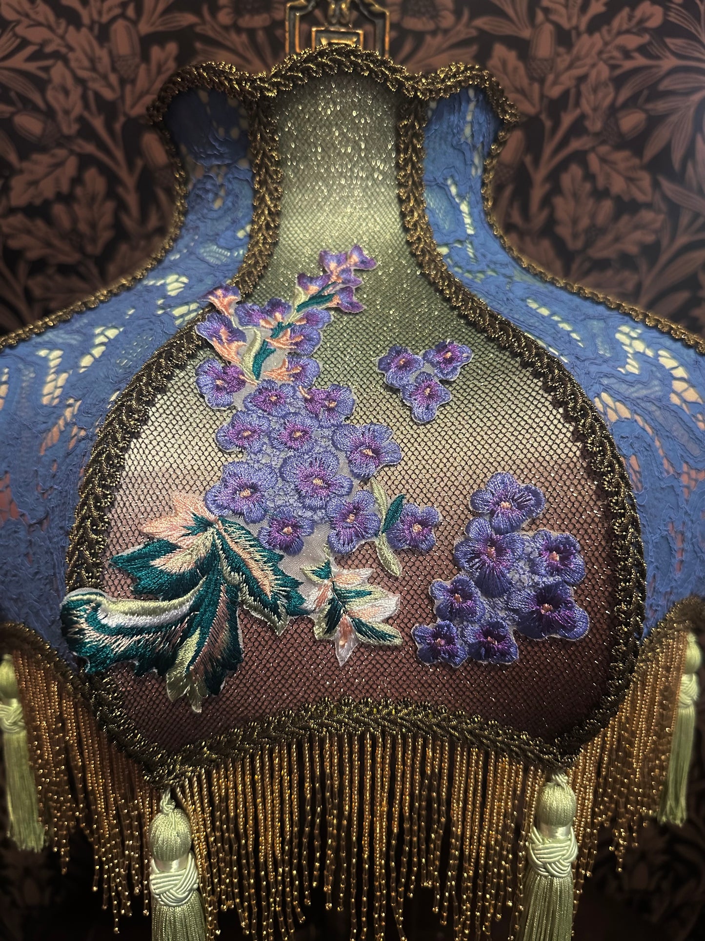 Spring 2026 Collection: Periwinkle, Green, Rose & Gold Lilac Flower "Gracie" Lampshade