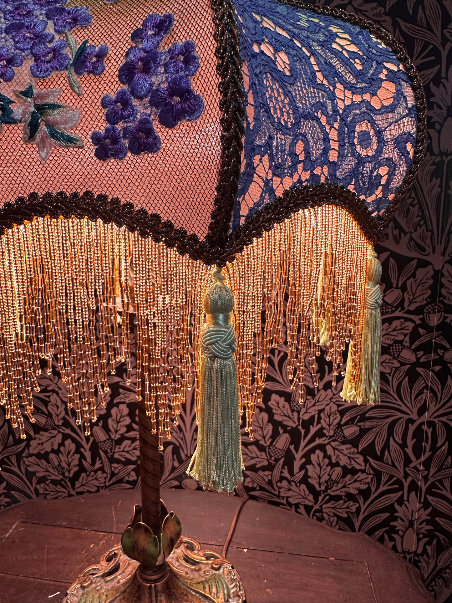 Spring 2026 Collection: Periwinkle, Green, Rose & Gold Lilac Flower "Gracie" Lampshade