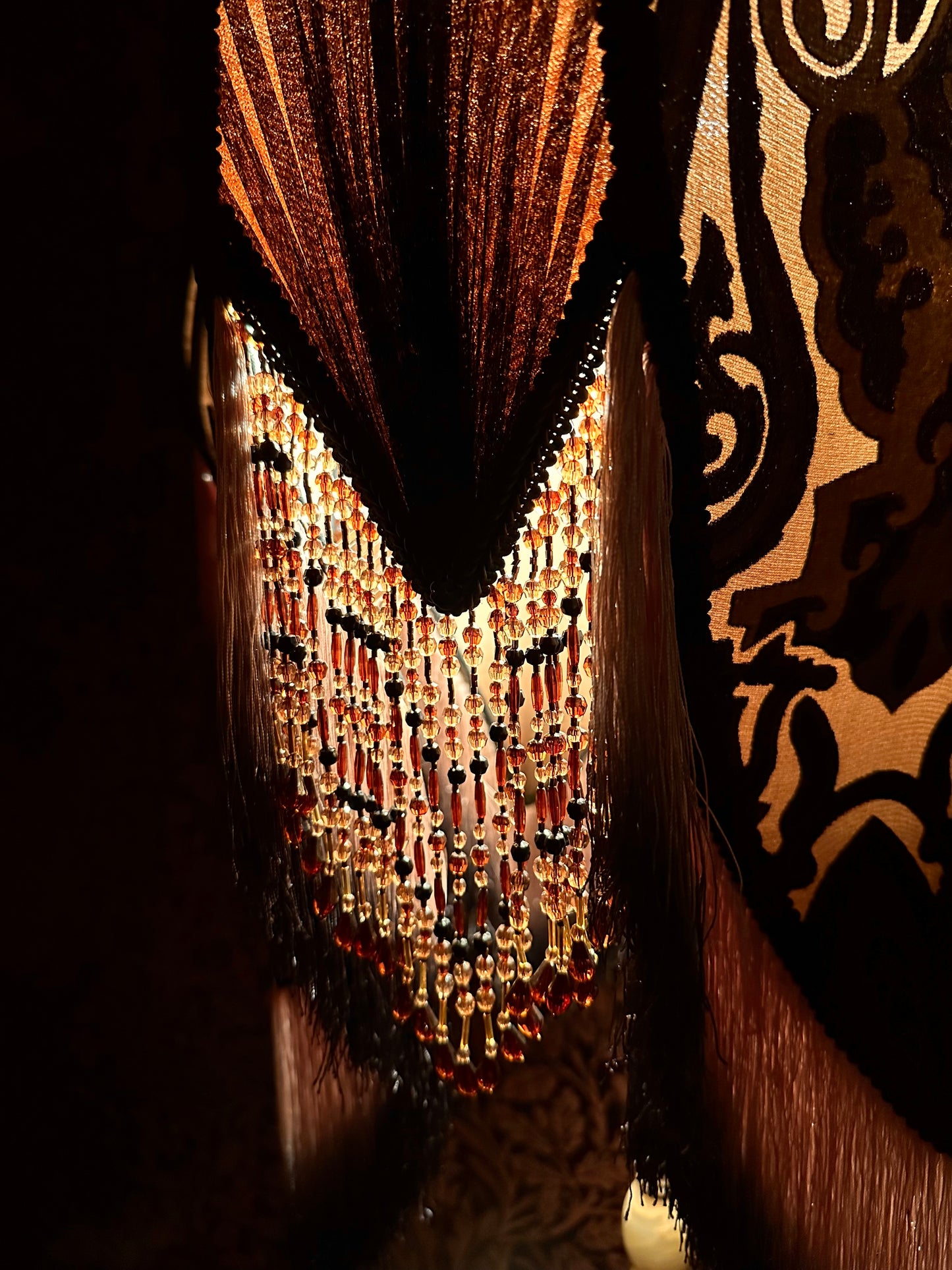 Winter 2025-26 Collection: Beige, Russet & Black Deco "Extra Large Tulip" Lampshade
