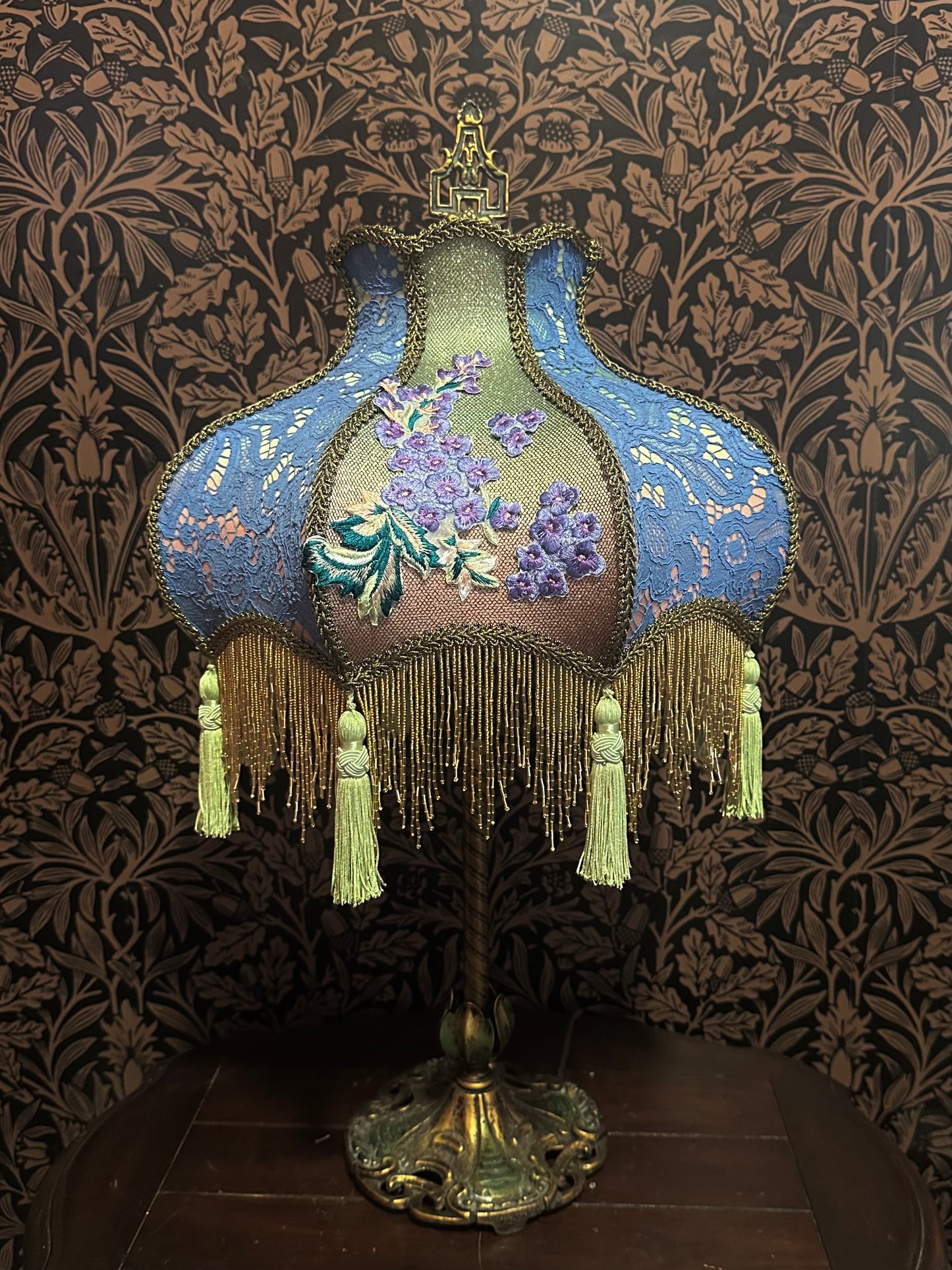 Spring 2026 Collection: Periwinkle, Green, Rose & Gold Lilac Flower "Gracie" Lampshade