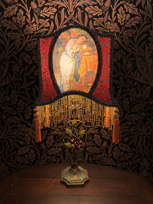 Permanent Stock Collection: Rust, Saffron & Gold Pre-Raphaelite "Horse Shoe" Lampshade