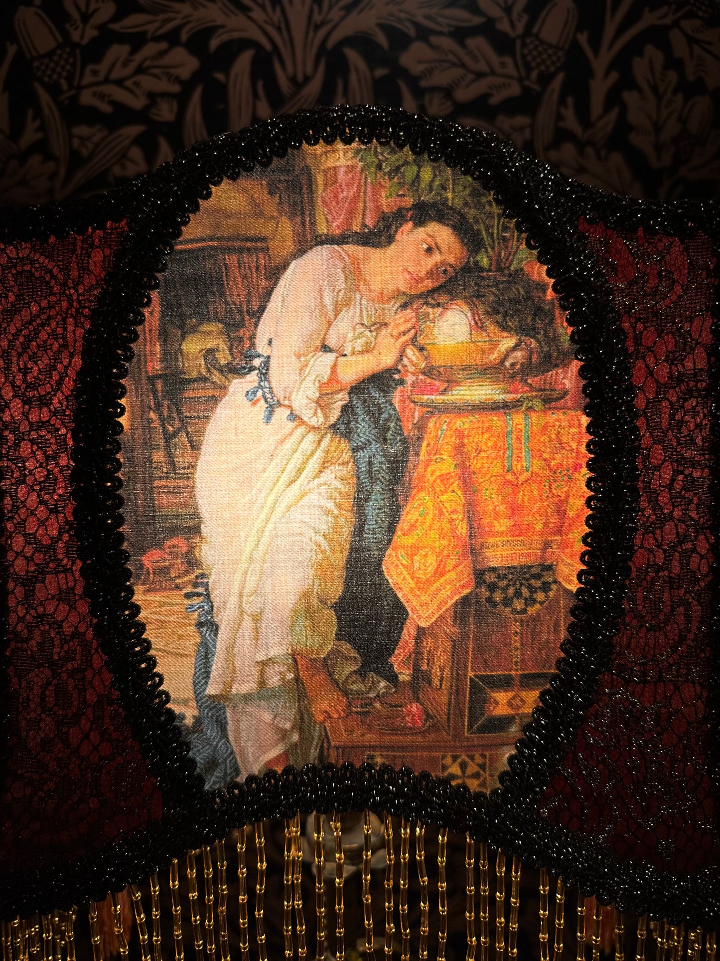 Rust, Saffron & Gold Pre-Raphaelite "Horse Shoe" Lampshade