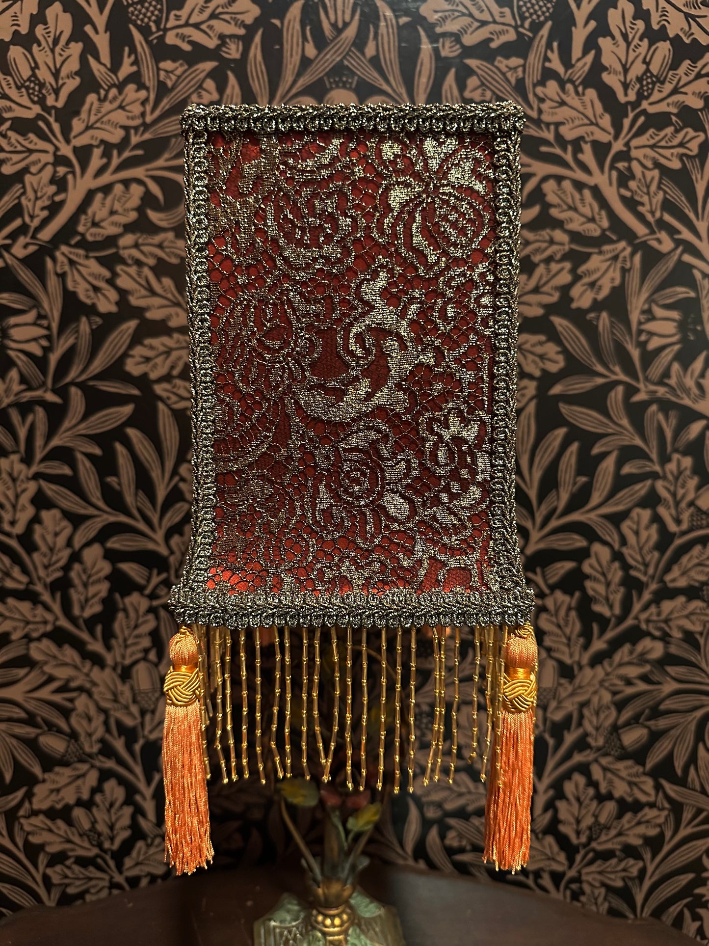 Rust, Saffron & Gold Pre-Raphaelite "Horse Shoe" Lampshade