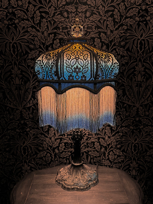 Winter 2025-26 Collection: Blue, Peach, Amber & Olive Gradient-Dyed "Small Crown" Lampshade