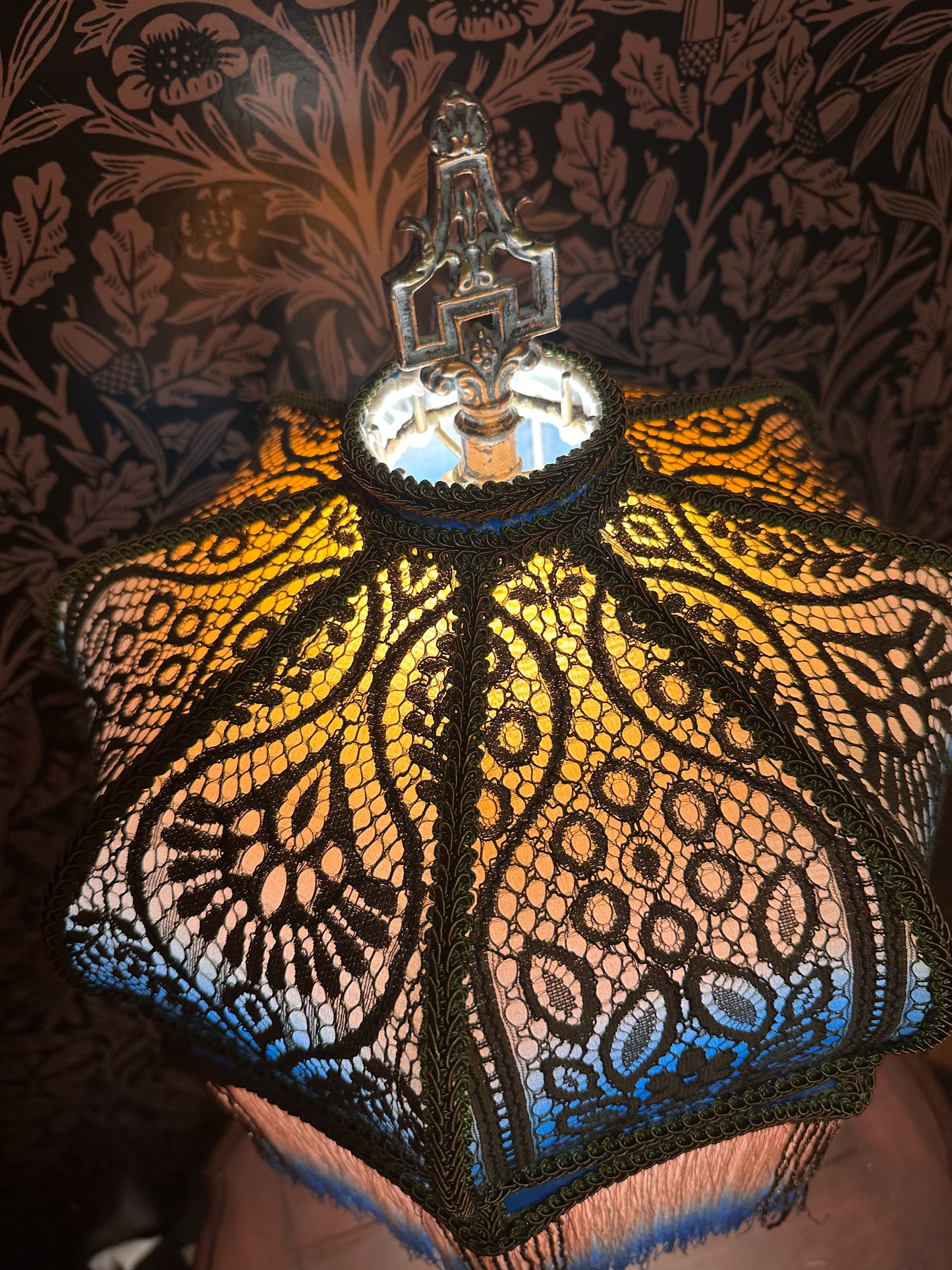 Winter 2025-26 Collection: Blue, Peach, Amber & Olive Gradient-Dyed "Small Crown" Lampshade