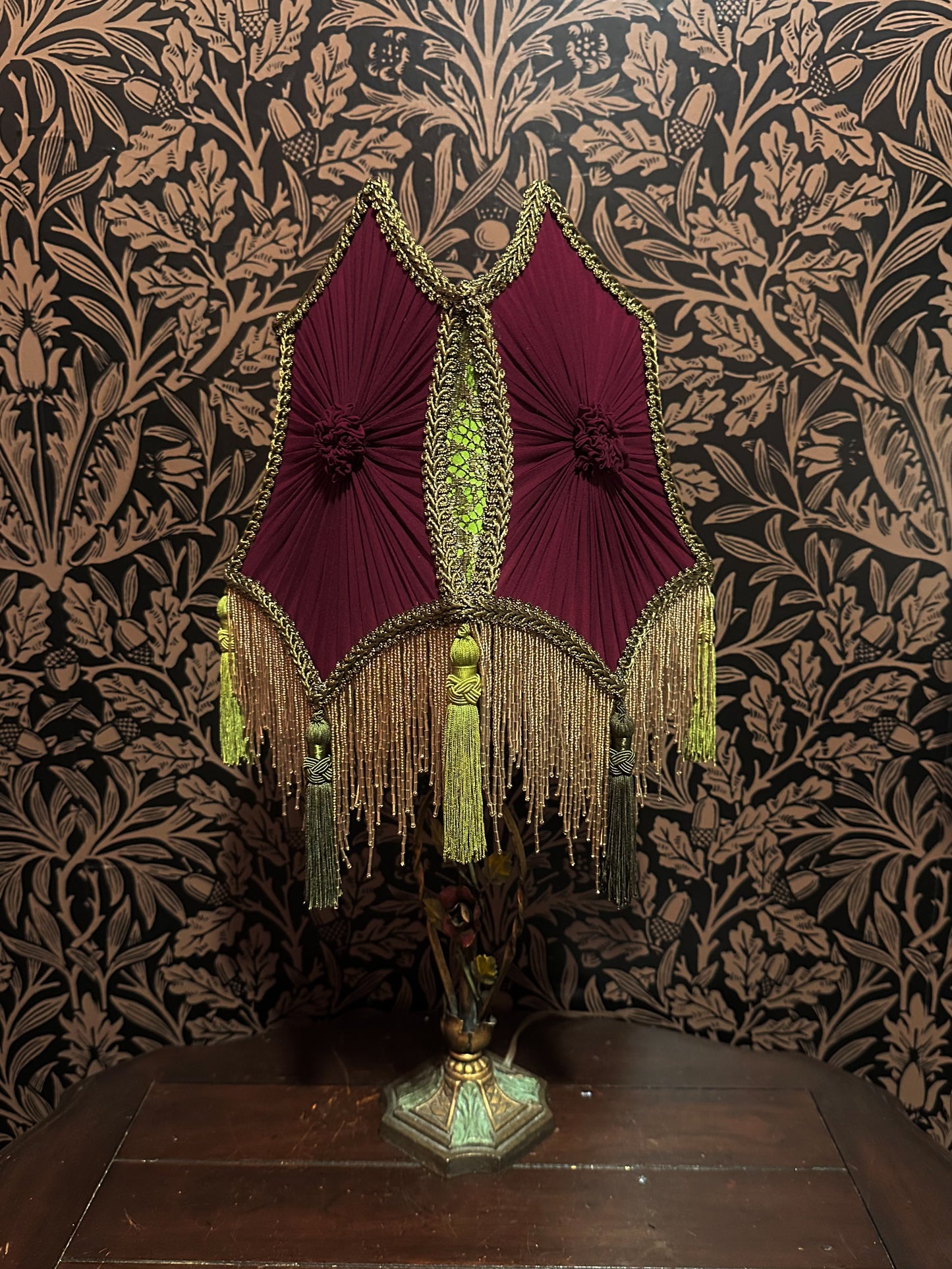 Winter 2025-26 Collection: Plum, Rose, Olive & Gold "Small Jewel" Lampshade"