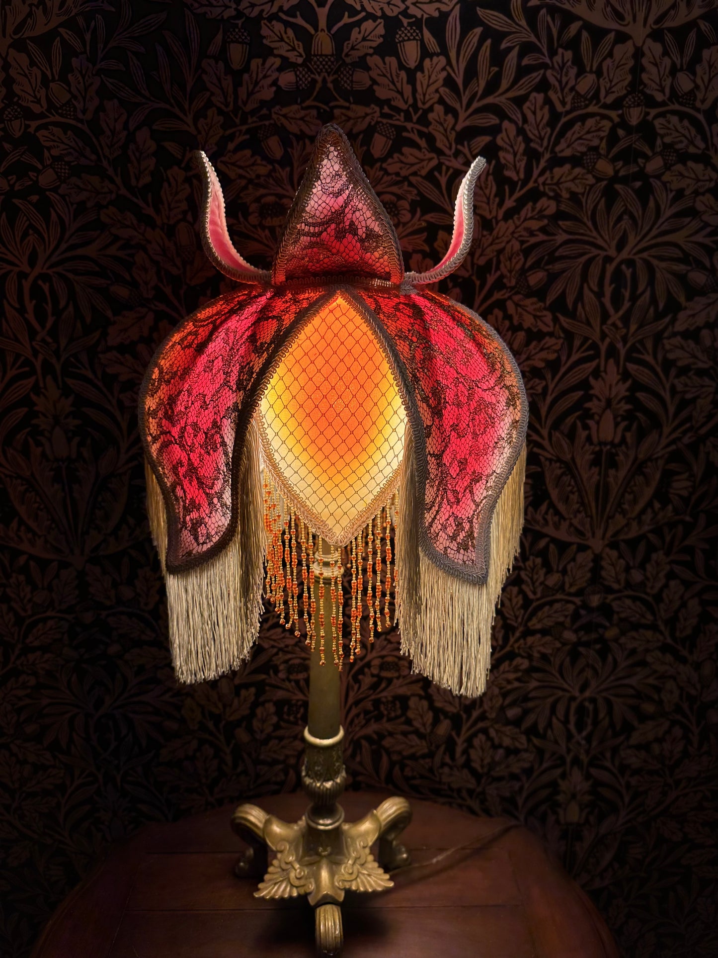 Pink, Orange, Cream & Gold “Water Lily” Lampshade