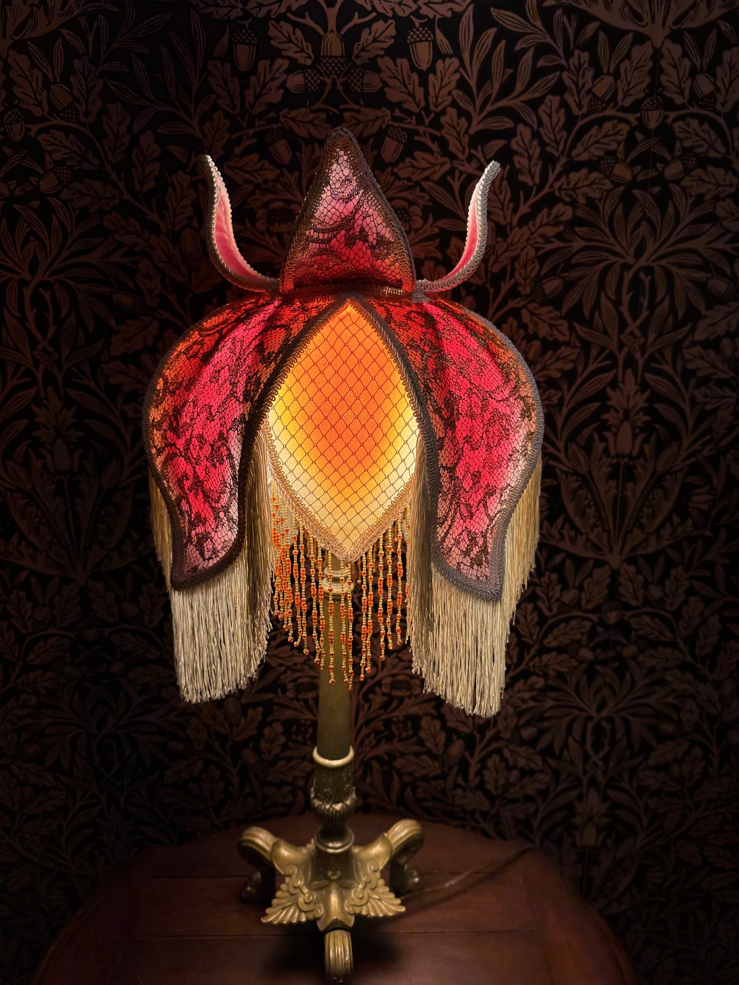 Pink, Orange, Cream & Gold “Water Lily” Lampshade