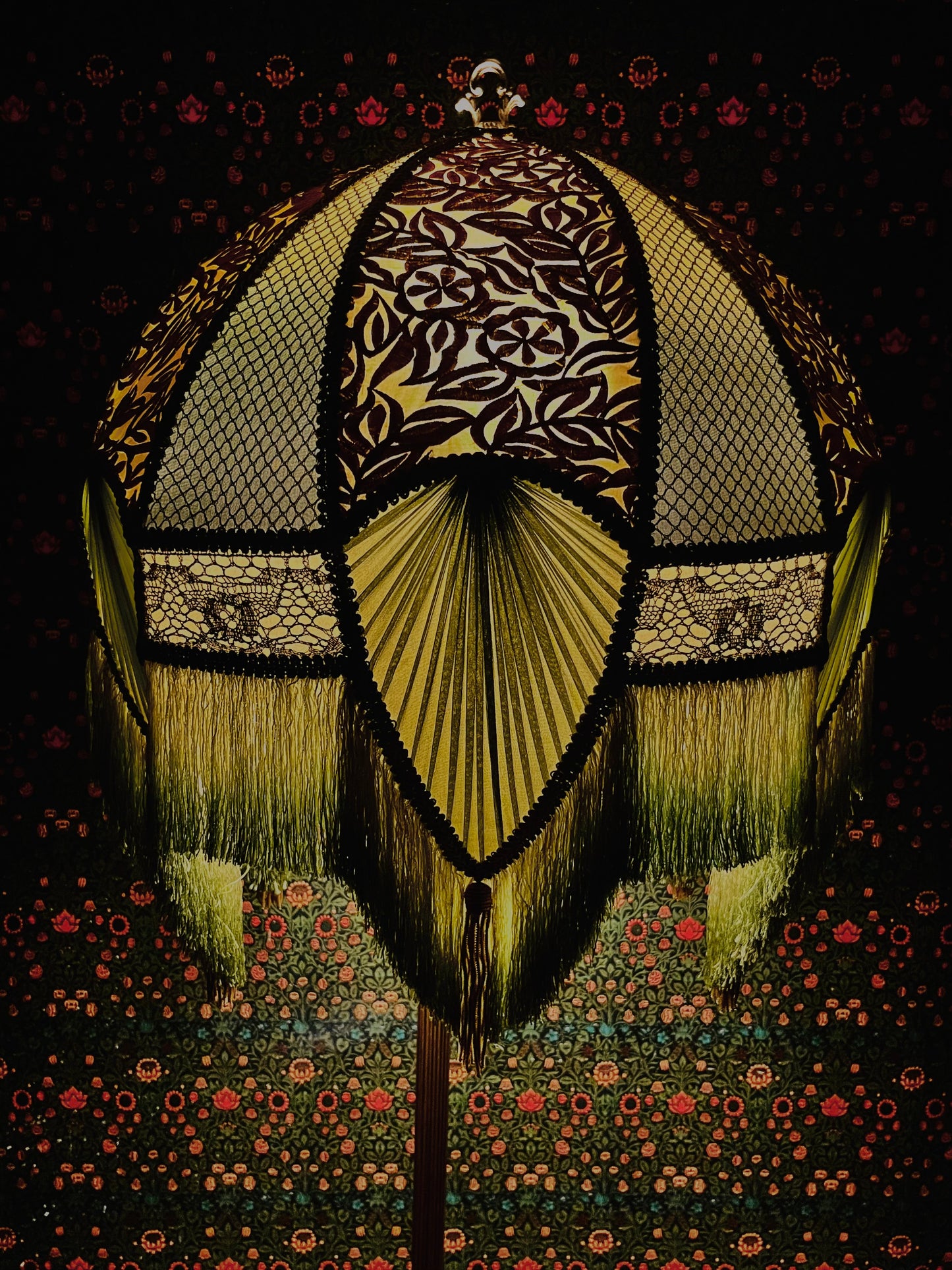 Chartreuse, Olive & Gold Large Claw Lampshade