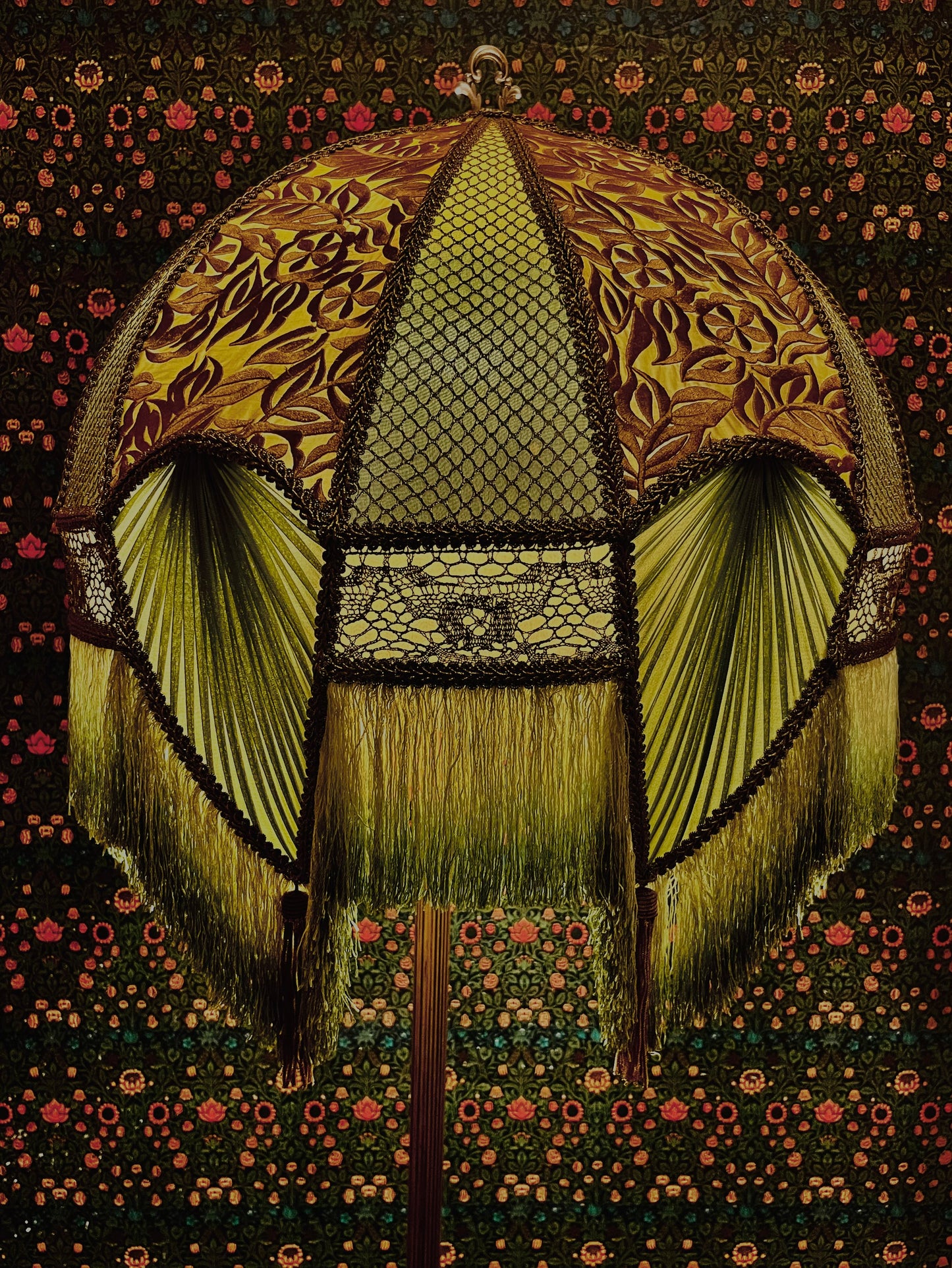Chartreuse, Olive & Gold Large Claw Lampshade