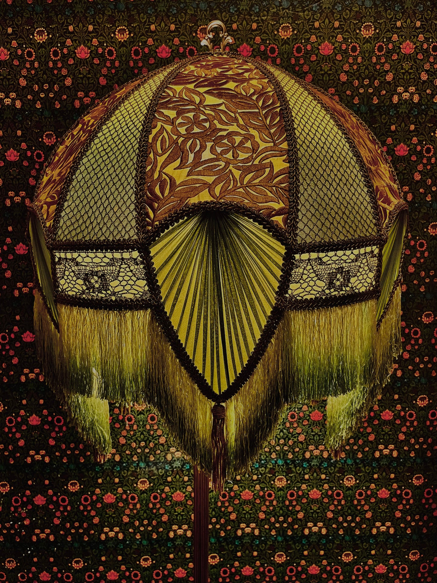 Chartreuse, Olive & Gold Large Claw Lampshade