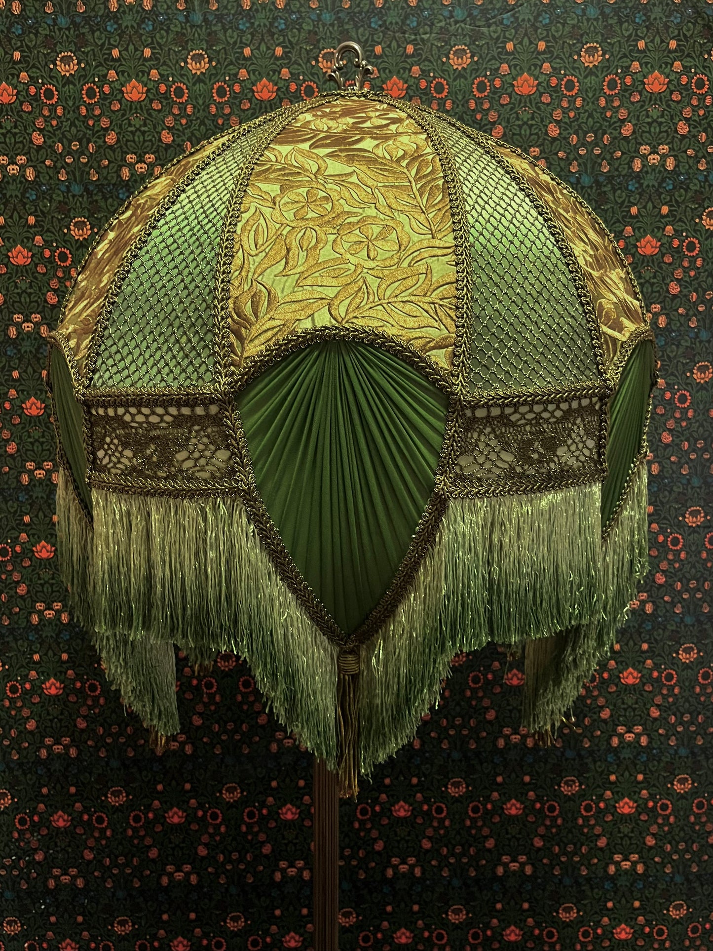 Chartreuse, Olive & Gold Large Claw Lampshade