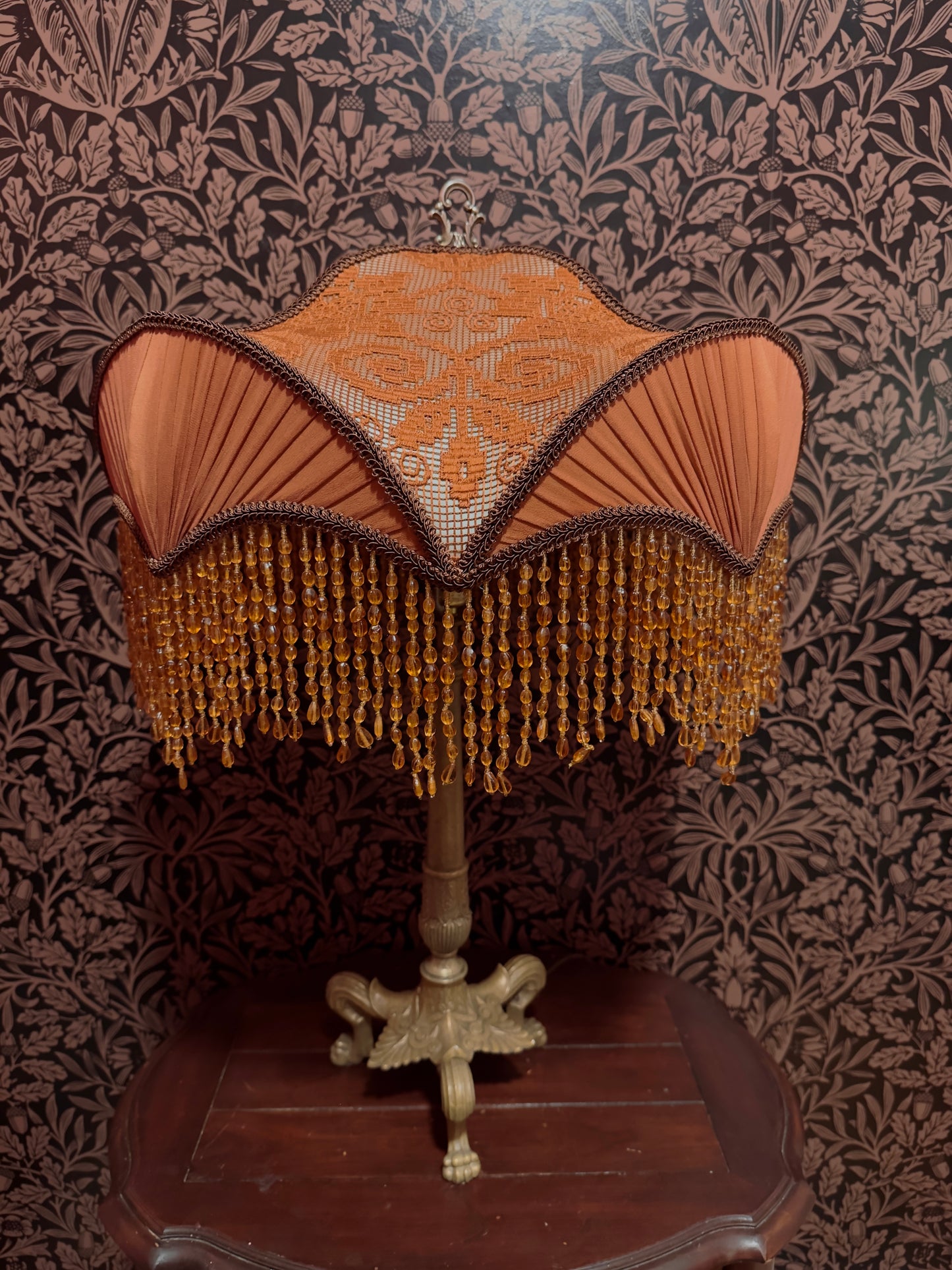 Pastel Green, Amber, Terracotta & Brown “Monarch” Lampshade