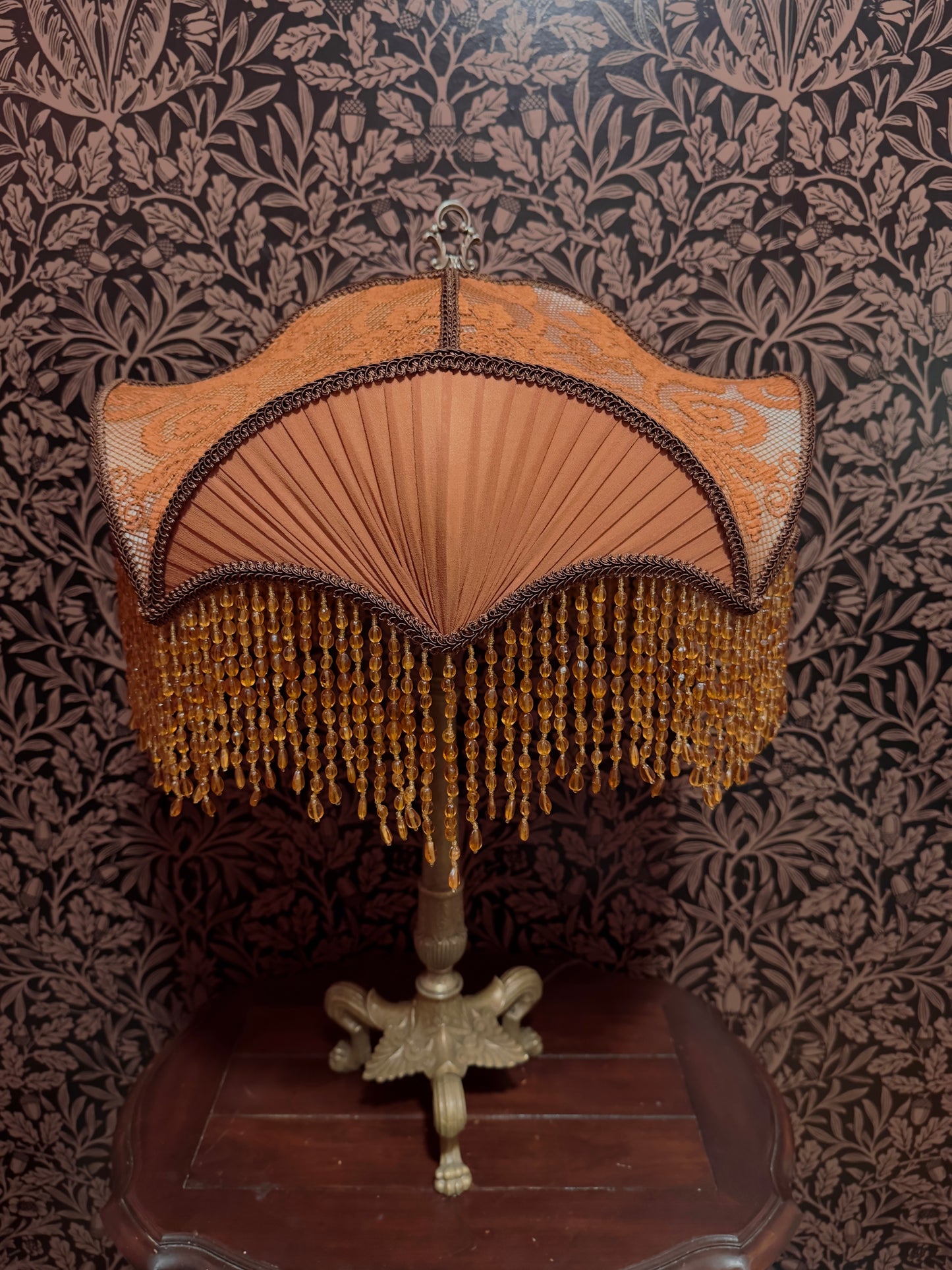 Pastel Green, Amber, Terracotta & Brown “Monarch” Lampshade