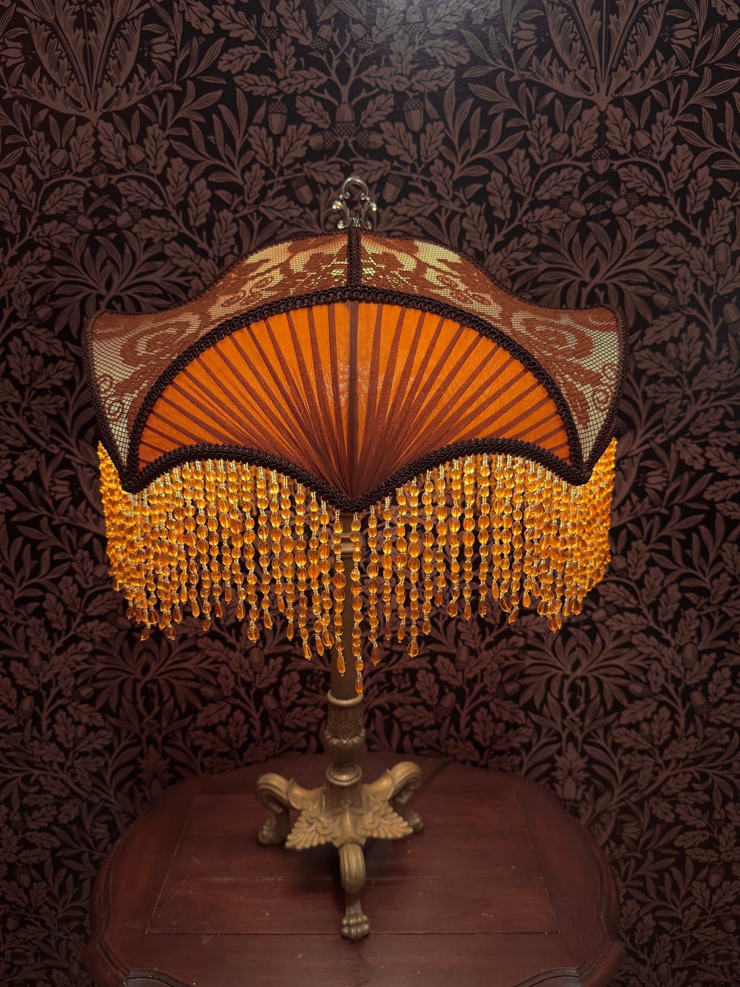 Pastel Green, Amber, Terracotta & Brown “Monarch” Lampshade