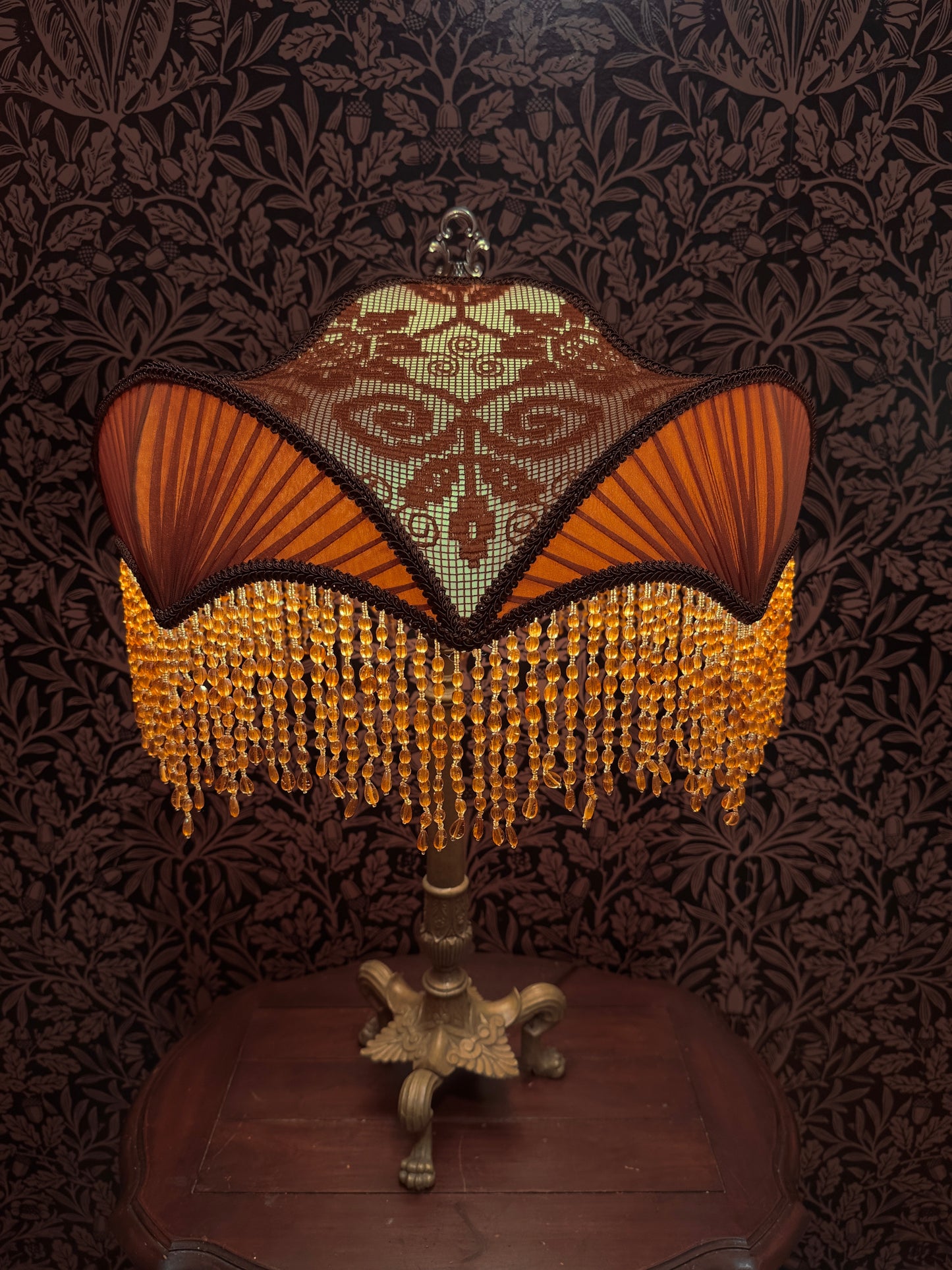 Pastel Green, Amber, Terracotta & Brown “Monarch” Lampshade