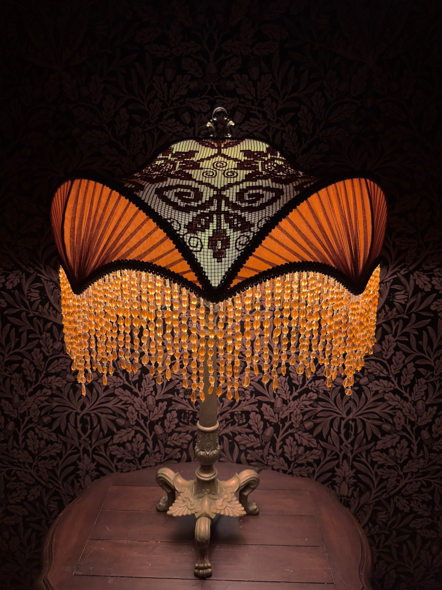 Pastel Green, Amber, Terracotta & Brown “Monarch” Lampshade