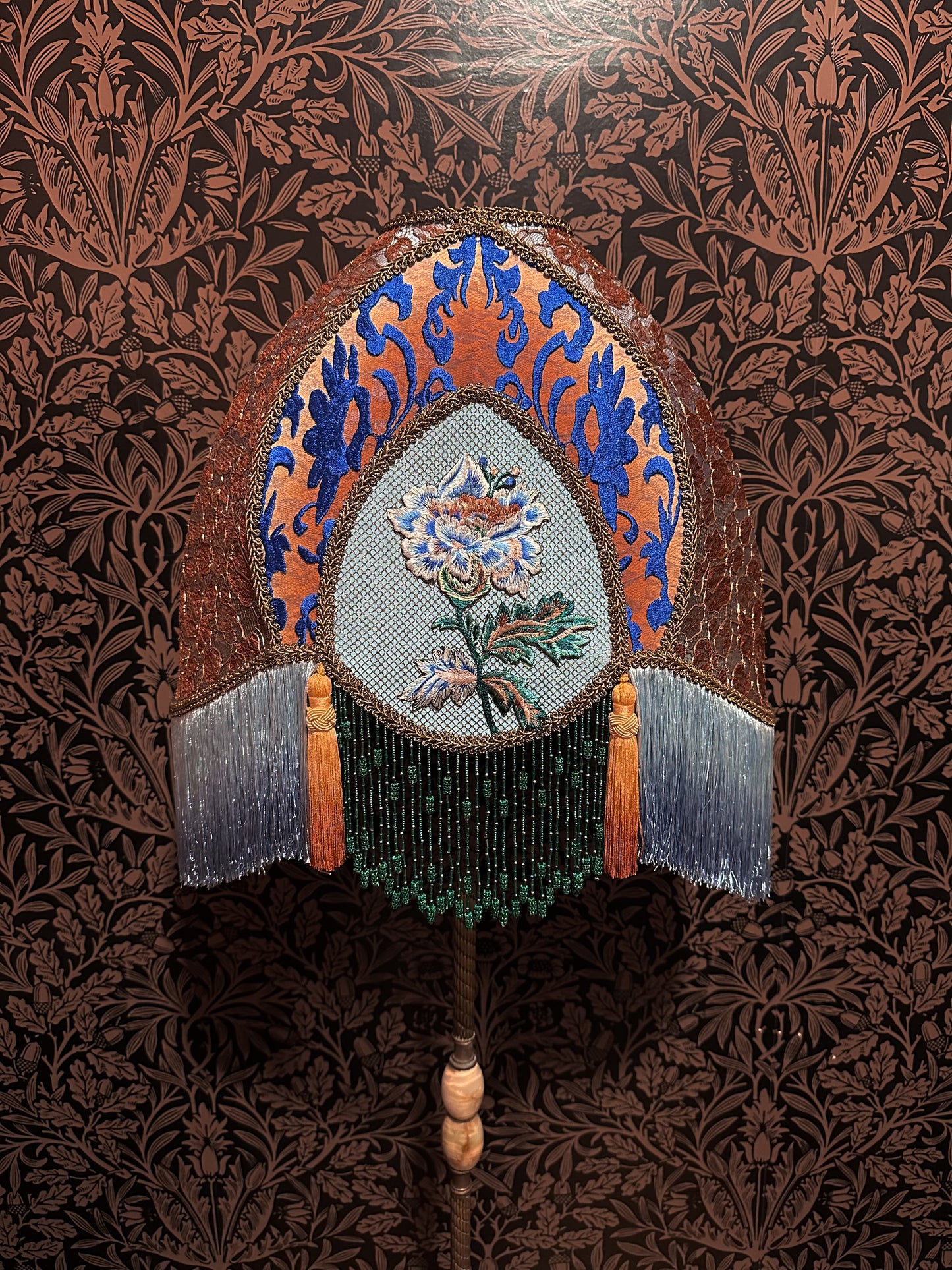 Blue, Orange, Emerald & Gold "Gothic" Lampshade