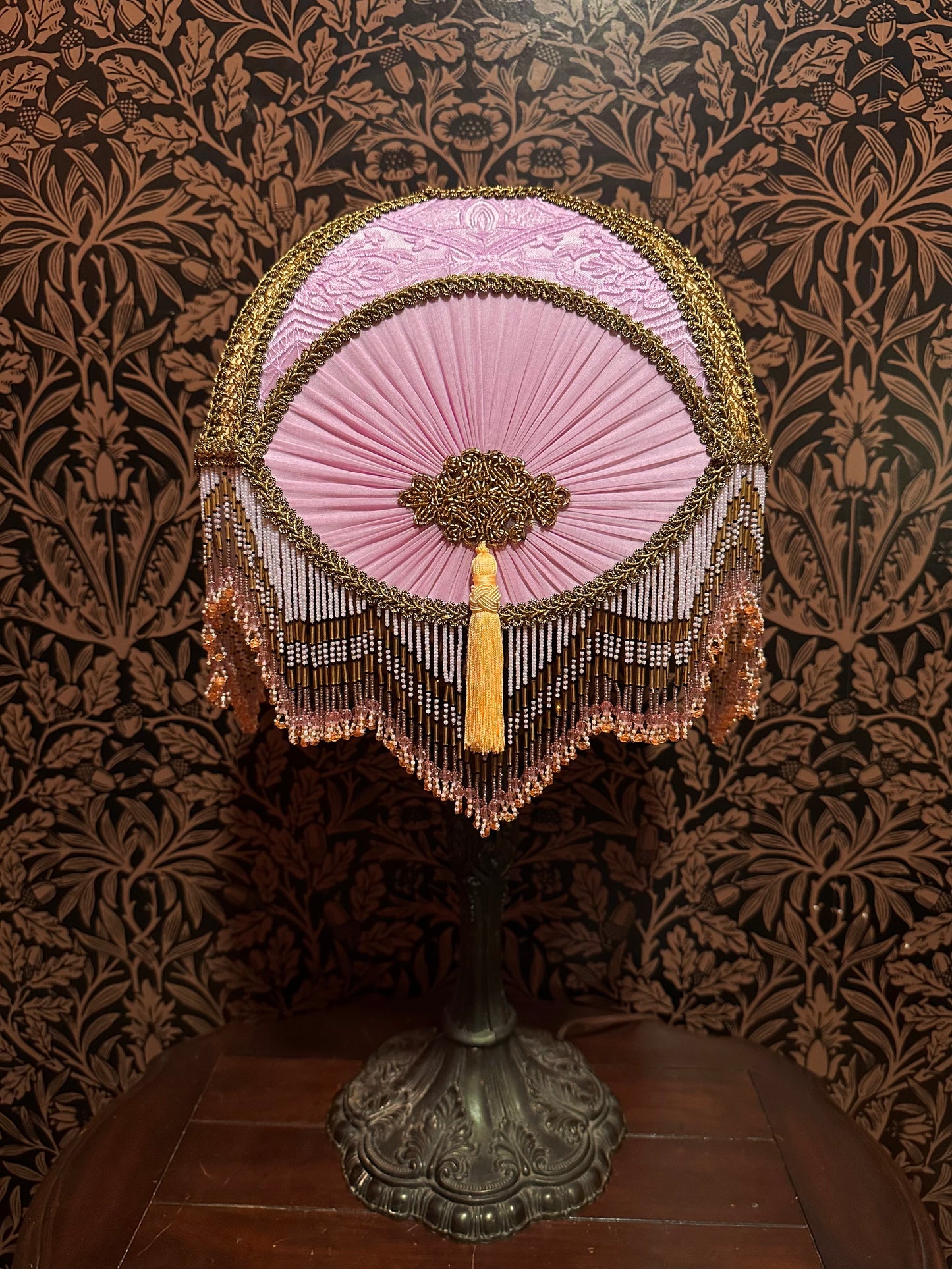 Lilac, Apricot & Gold "Orabelle" Lampshade