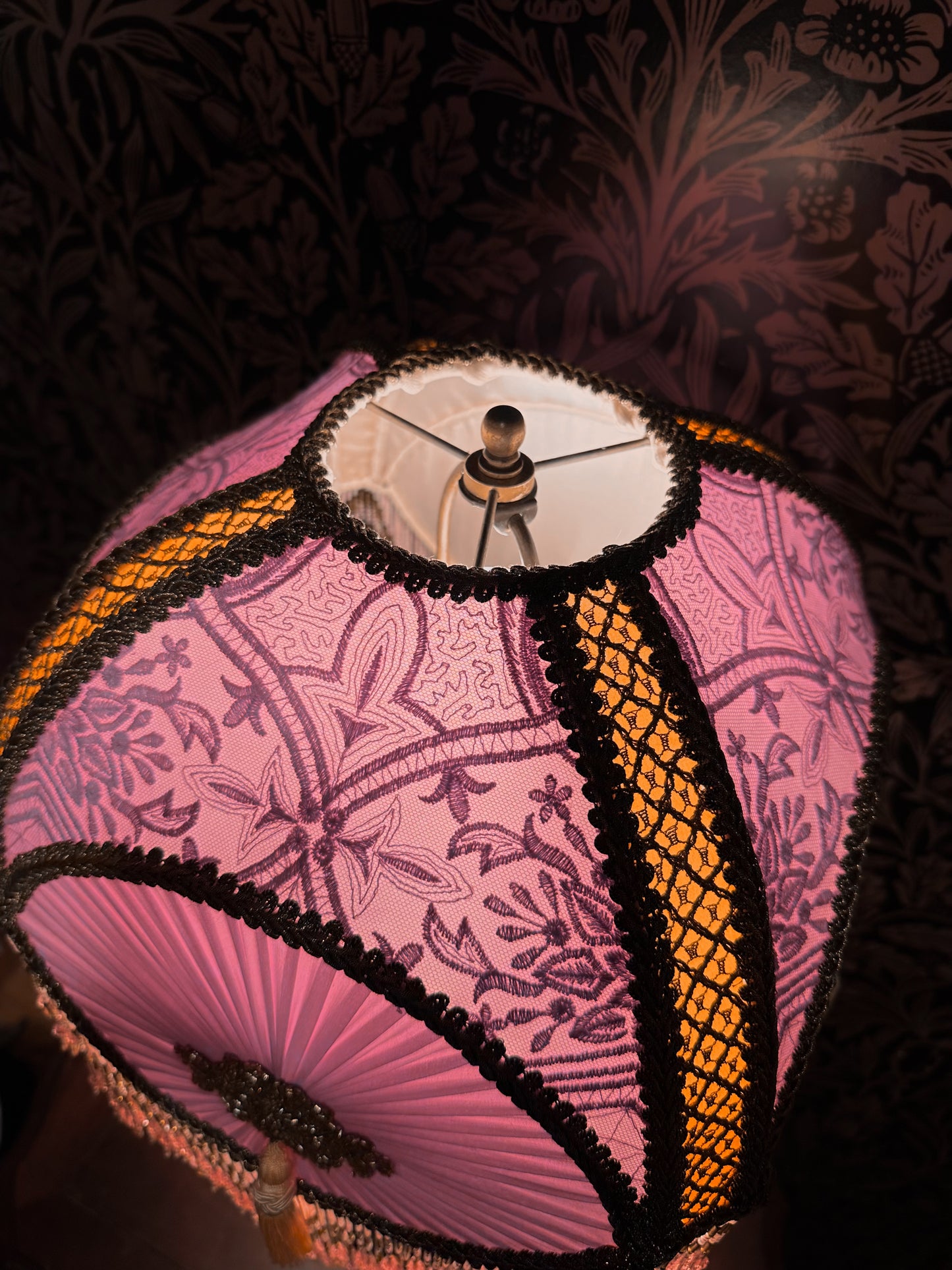 Lilac, Apricot & Gold "Orabelle" Lampshade