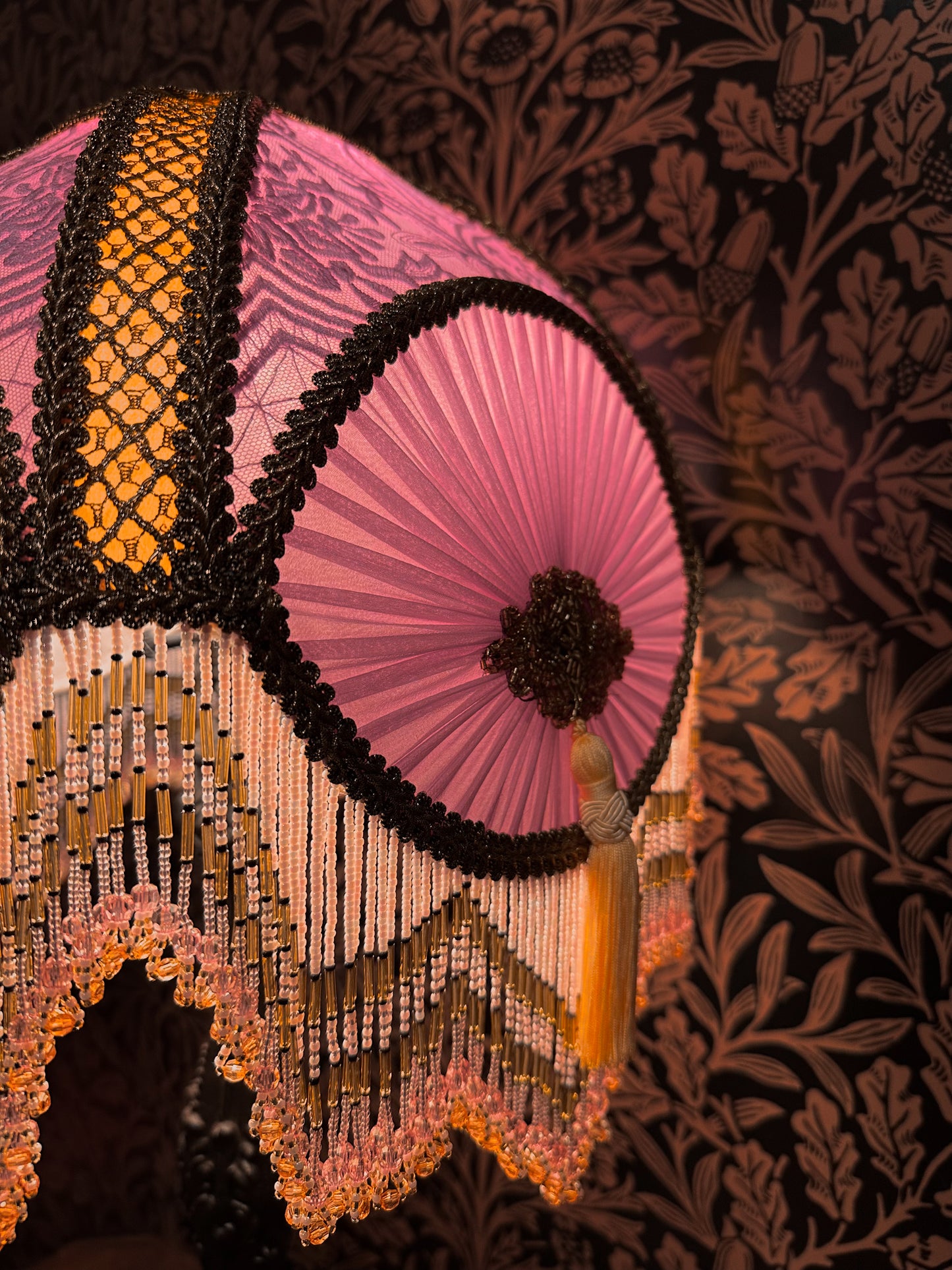 Lilac, Apricot & Gold "Orabelle" Lampshade