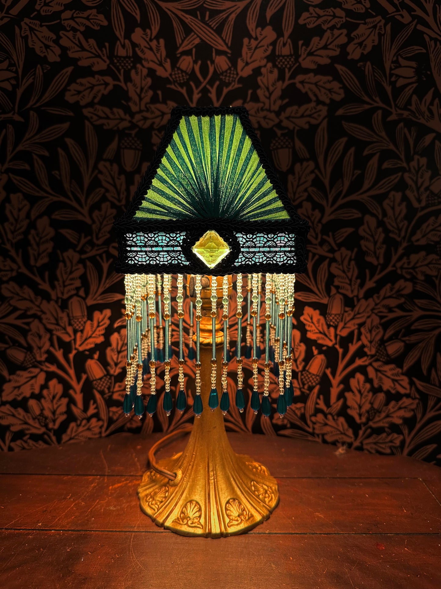 Peacock Blue, Green & Navy "Cher's Square" Mini Lampshade