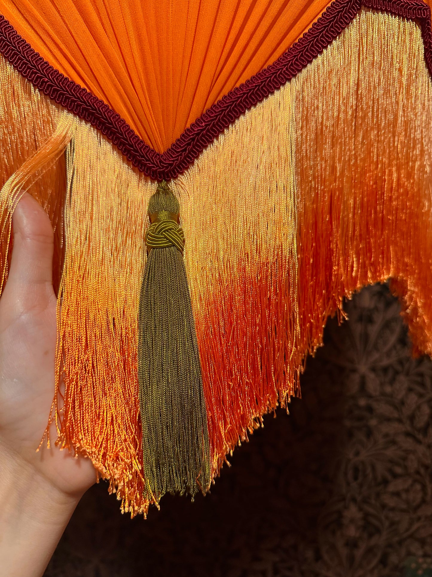 Orange, Olive & Burgundy "Spaniard" Pendant Lampshade