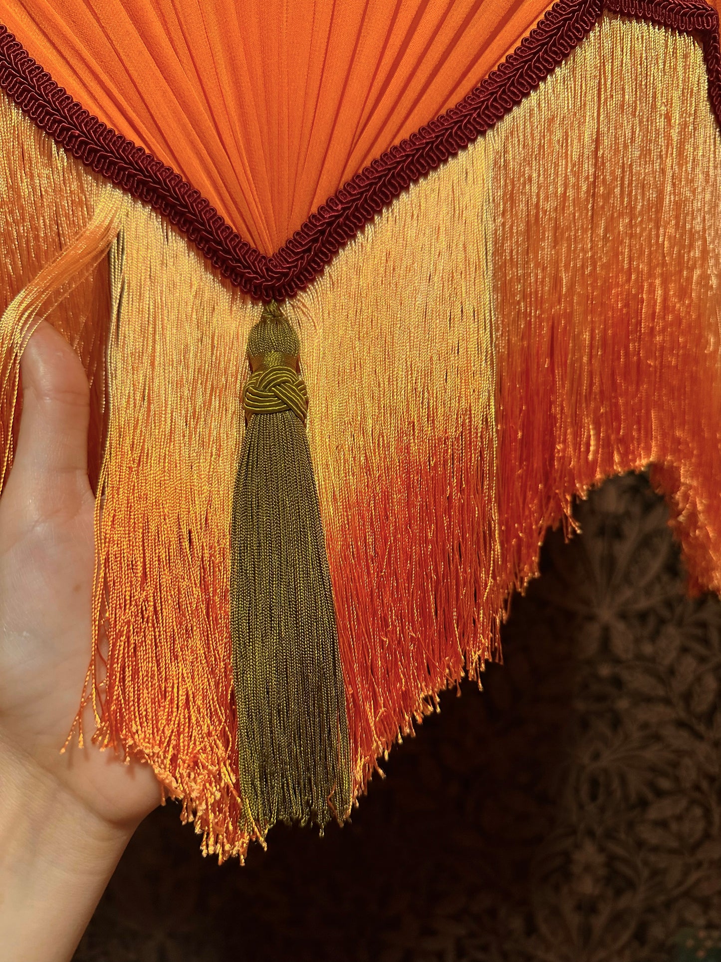 Orange, Olive & Burgundy "Spaniard" Pendant Lampshade
