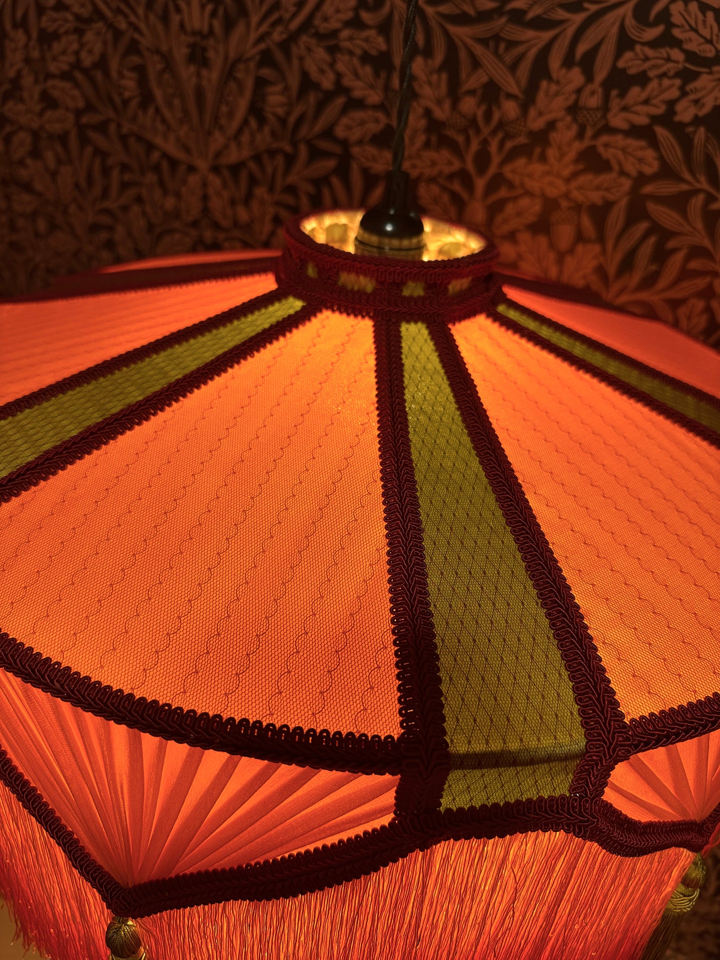 Orange, Olive & Burgundy "Spaniard" Pendant Lampshade