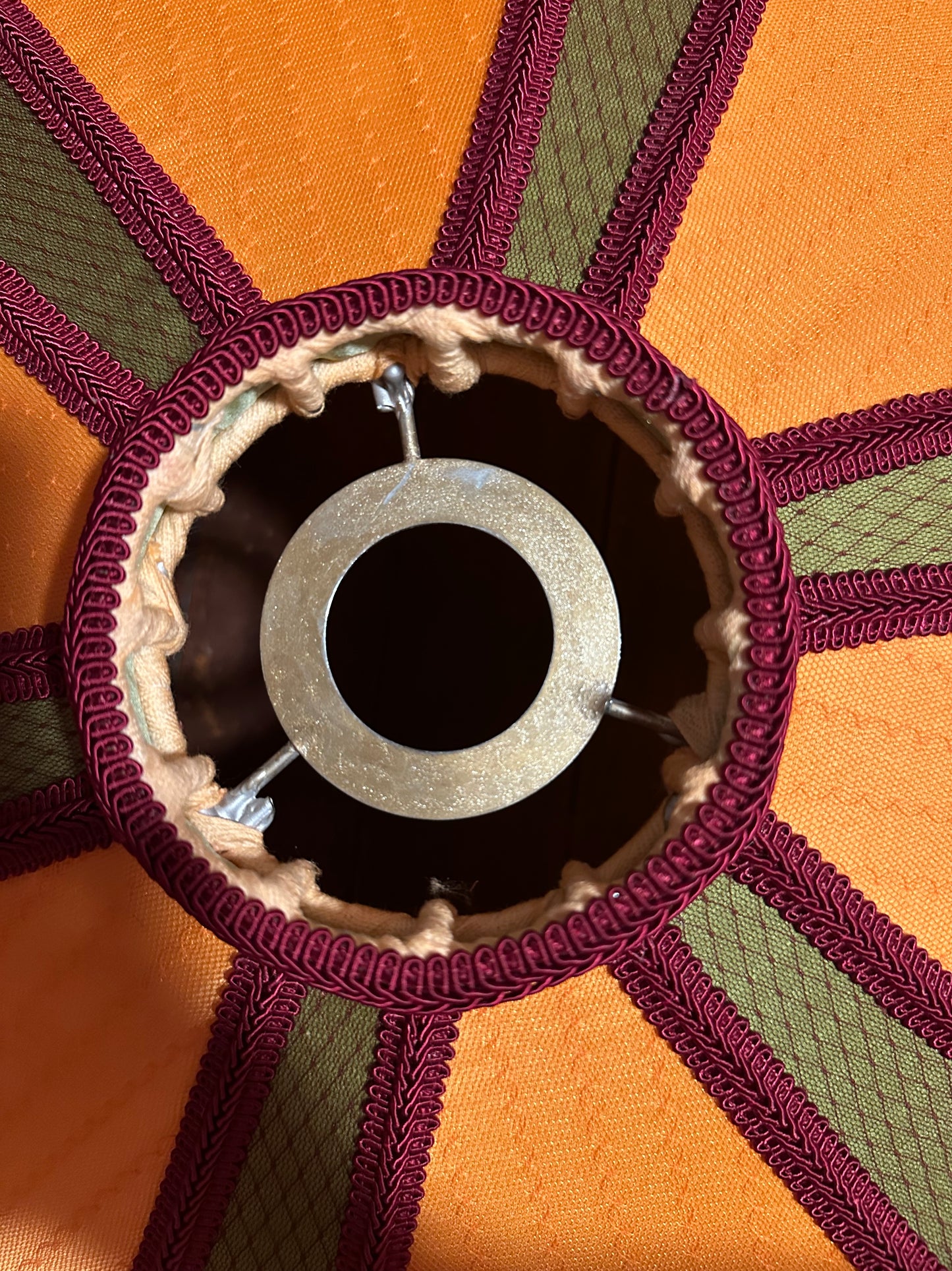 Orange, Olive & Burgundy "Spaniard" Pendant Lampshade