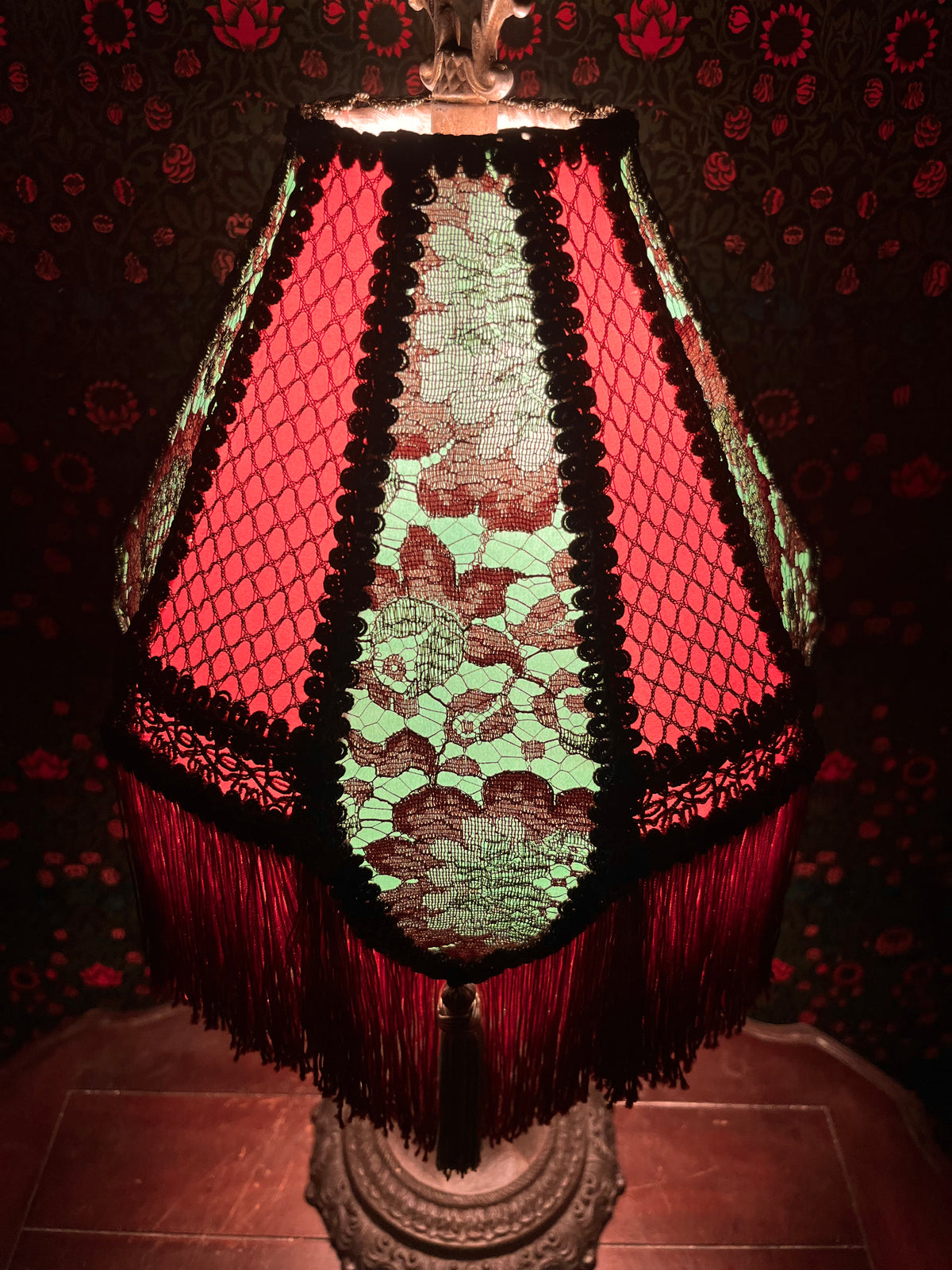 Rose, Pistachio & Gold Pentagonal Pyramid Lampshade