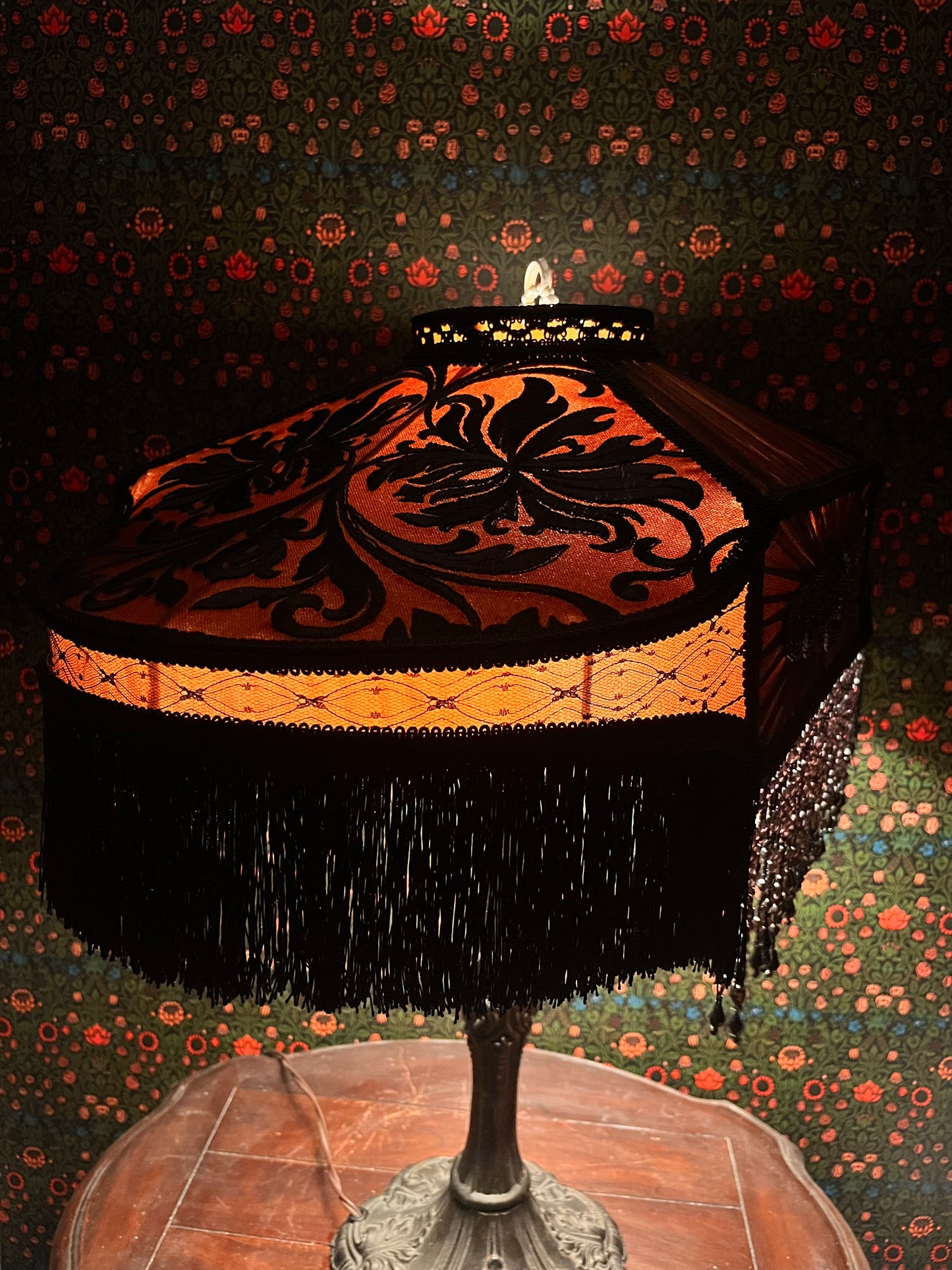 Golden Brown & Black Deco-Style Lampshade
