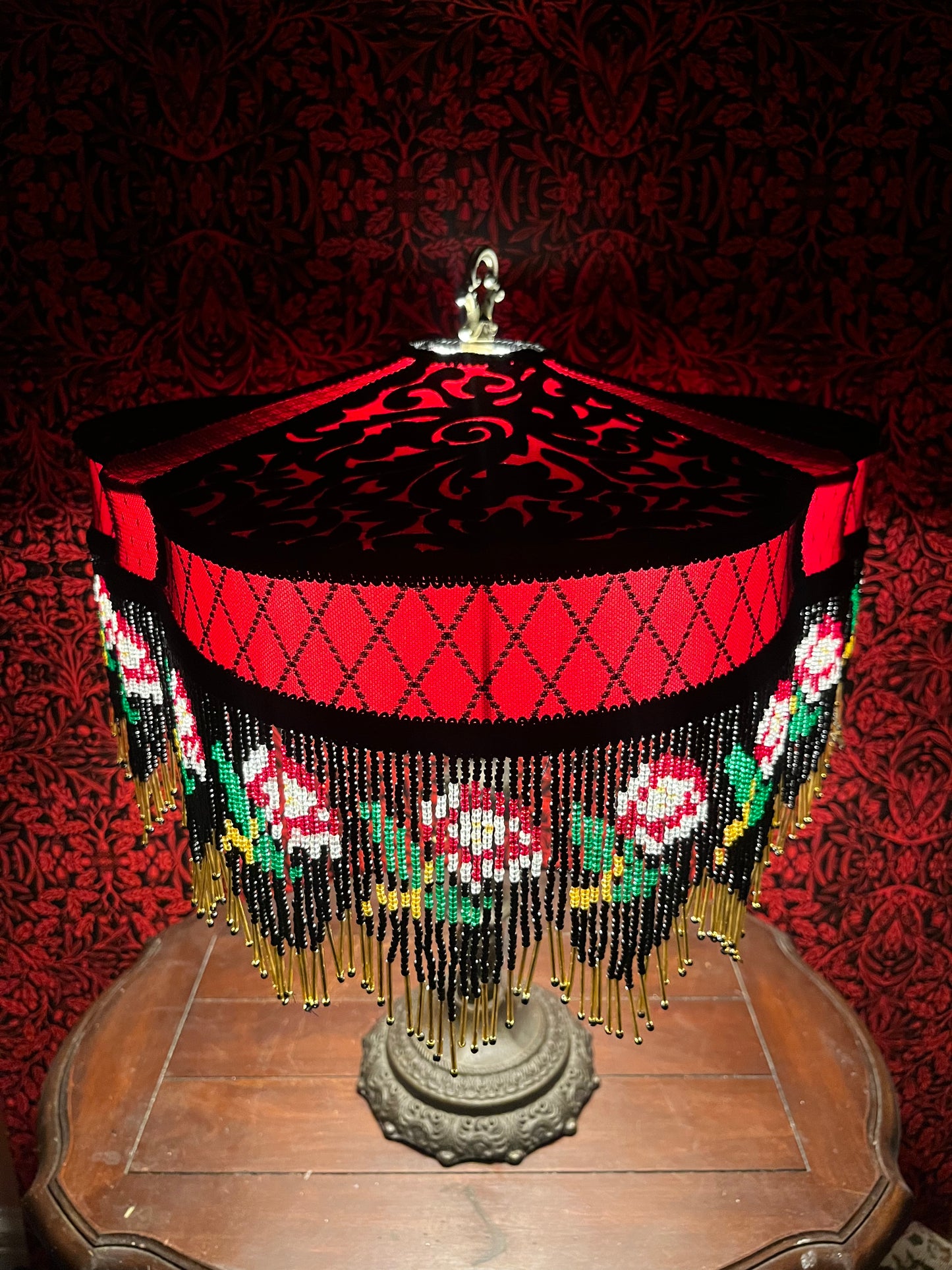 Permanent Stock Collection: Red Rose "Tripod" Lampshade