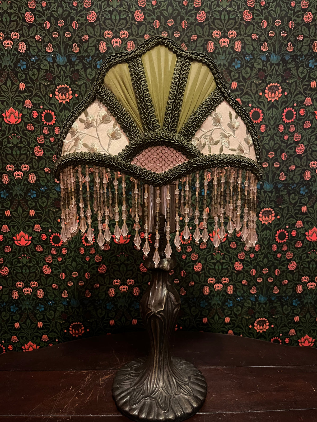 Olive, Pink & Cream Mini Shelly Lampshade