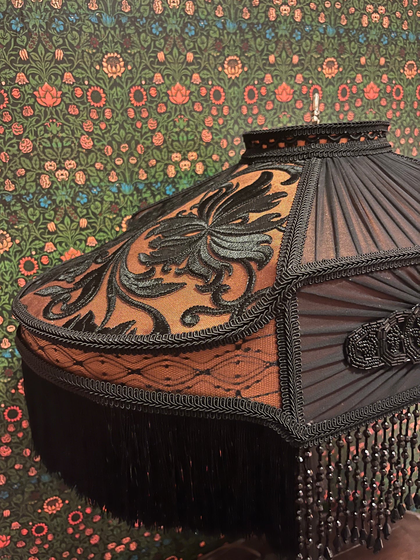 Golden Brown & Black Deco-Style Lampshade