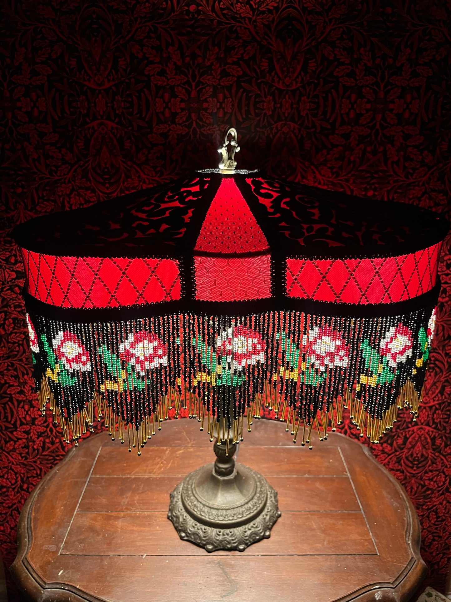 Permanent Stock Collection: Red Rose "Tripod" Lampshade