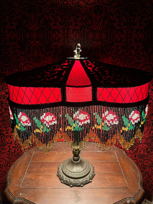 Permanent Stock Collection: Red Rose "Tripod" Lampshade