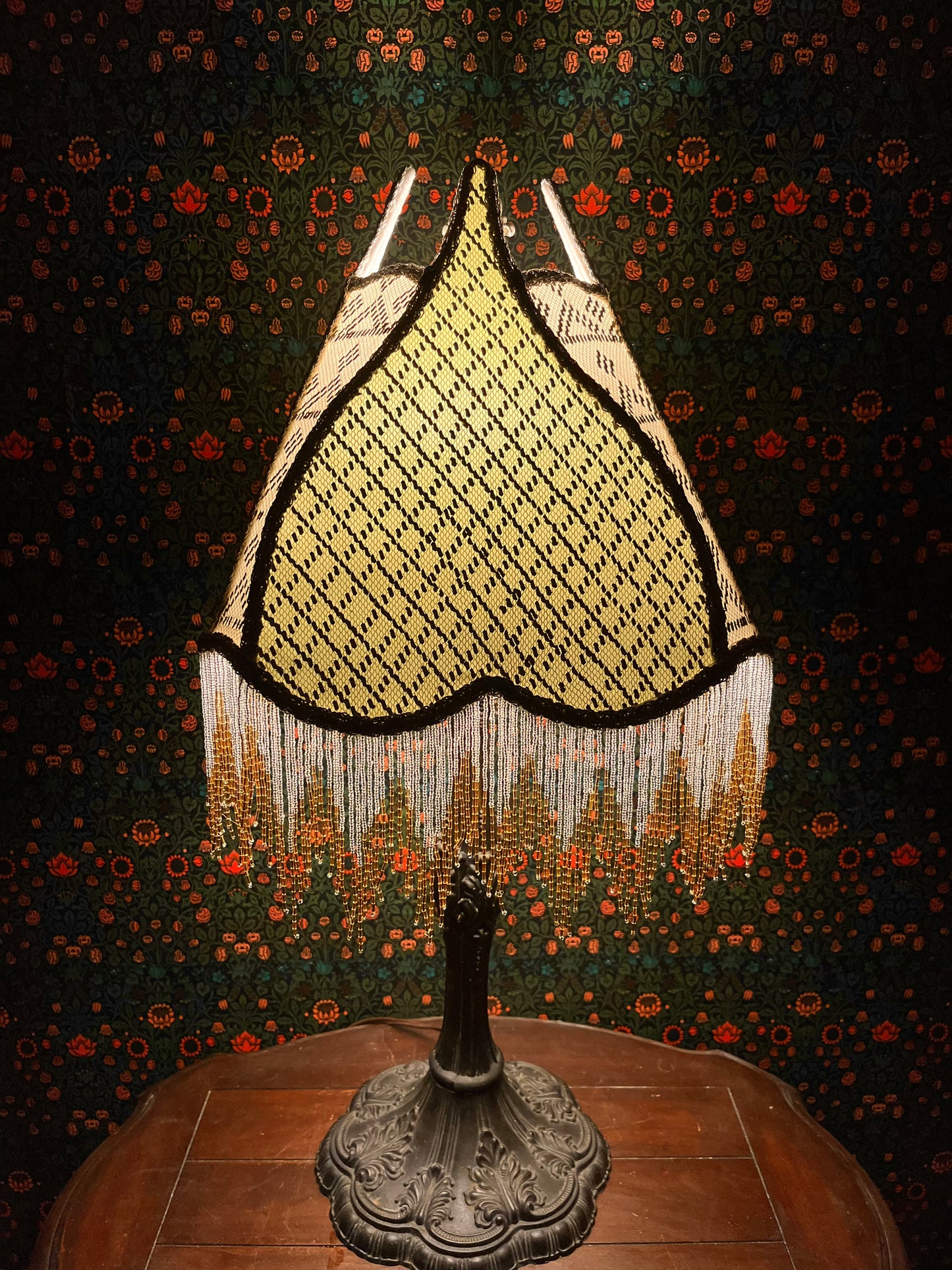 Light Green, Cream & Silver Assuit Lampshade